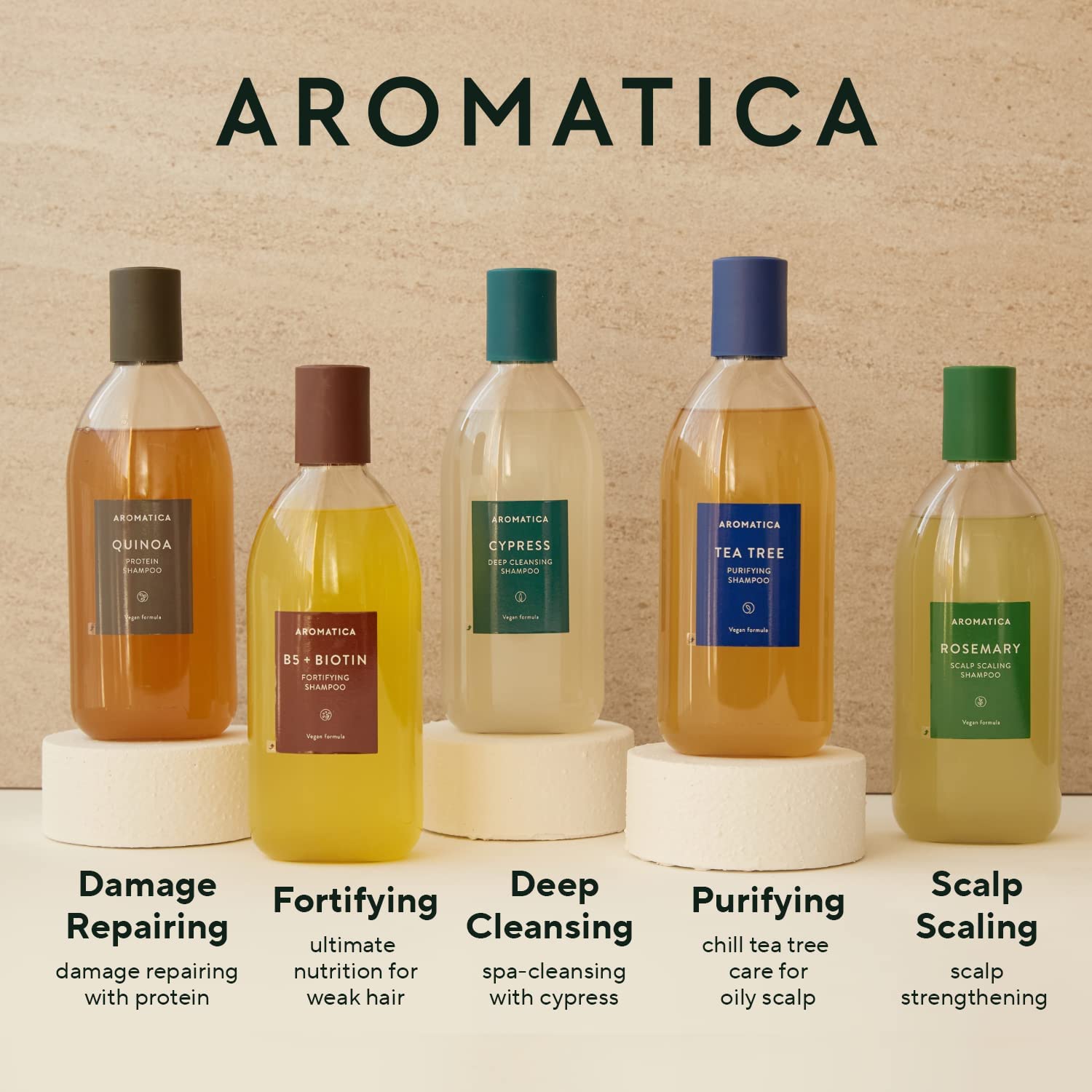 AROMATIcA Quinoa Protein Shampoo 1353 oz 400ml - Provides Protein and Nourishment to Extremely Damaged Hair- Free from Sulfate,