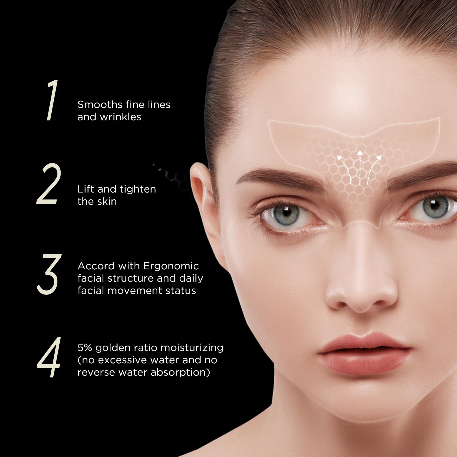 Secret Strips Facial Patches To Remove Wrinkle Between Eyes And Forehead Wrinkle Patches,Anti-Aging Face Masks For Women Skin Ca