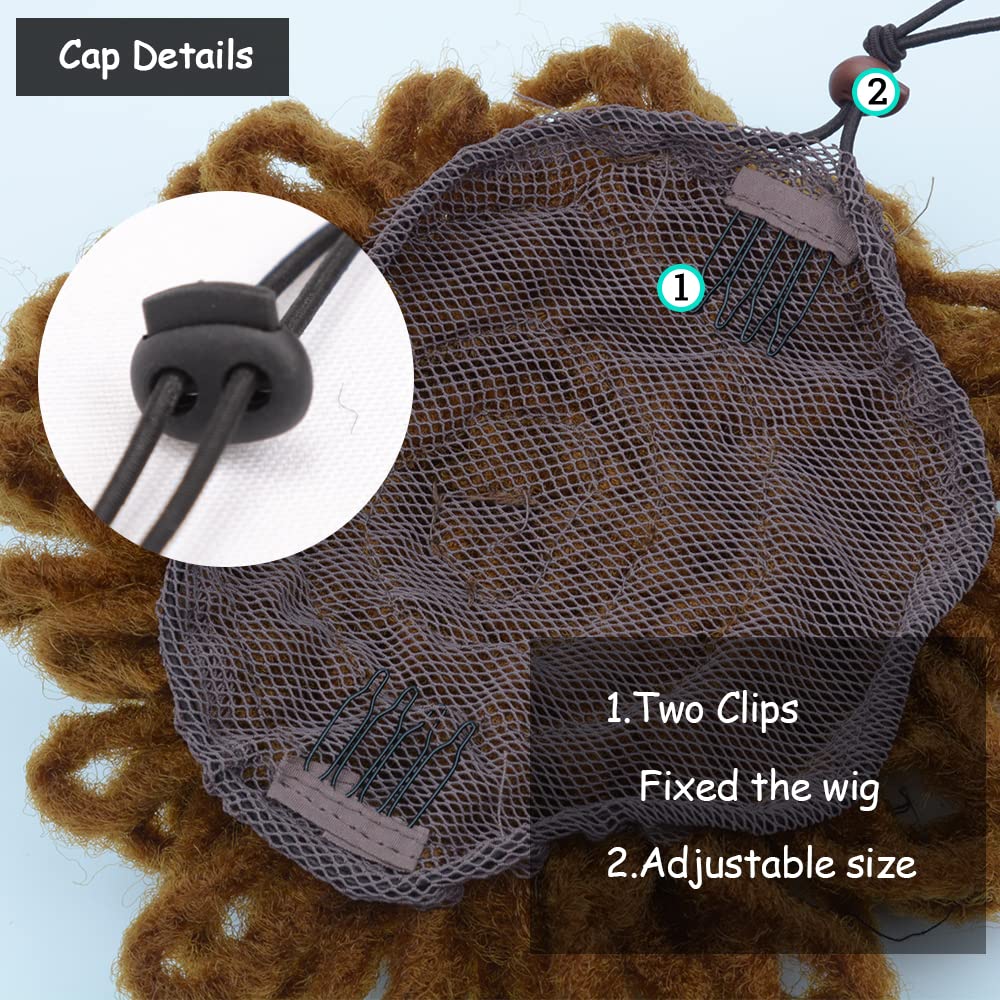 Yinmei Baibian 2Pcs Locs Ponytail Dreadlocks Bun Drawstring Locs Ponytail Hair Braided Petal Bun Chignon Faux Loc Braids Buns Sy