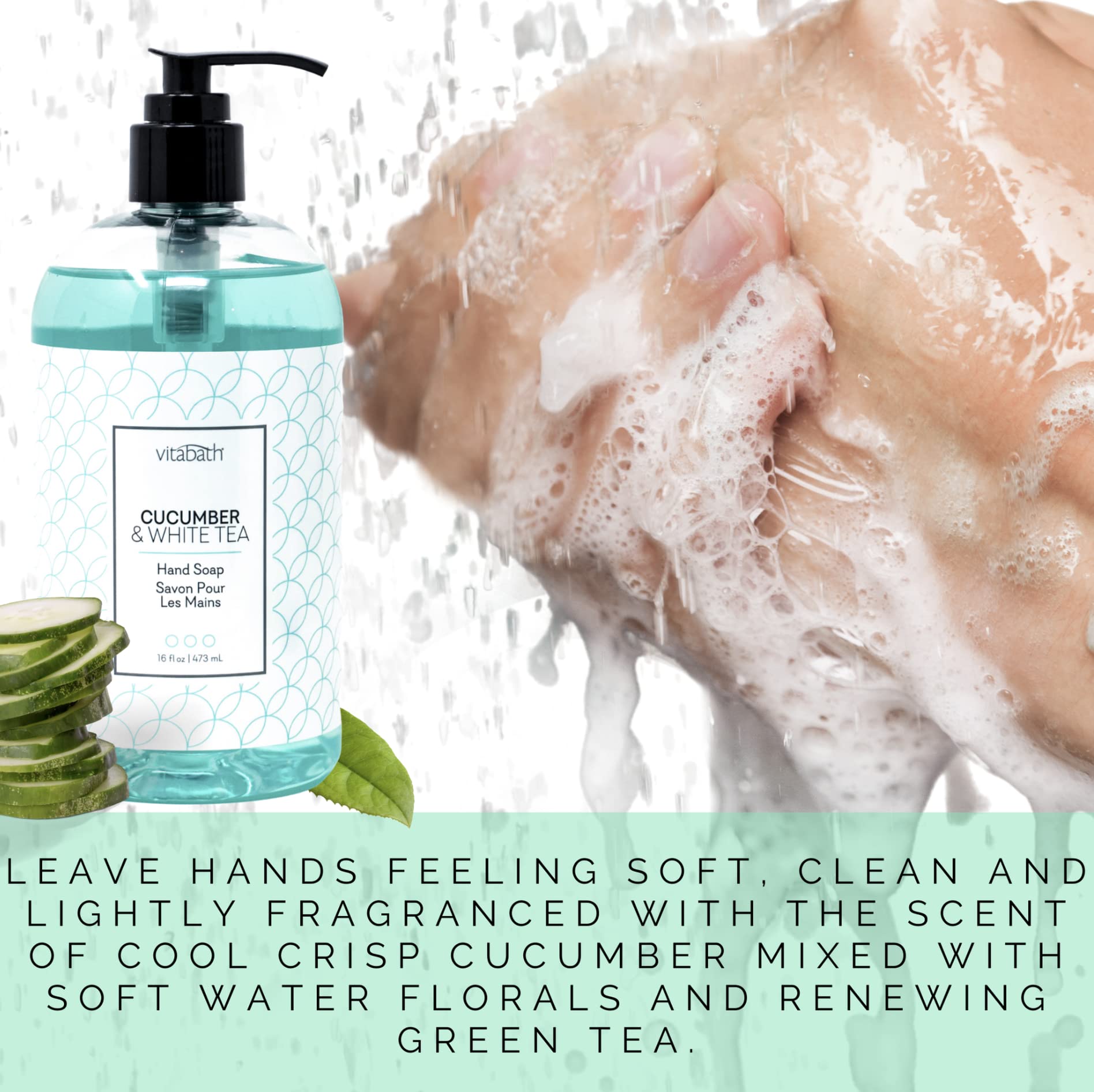 Vitabath Cucumber & White Tea 16 Fl Oz Liquid Hand Soap 4Pk