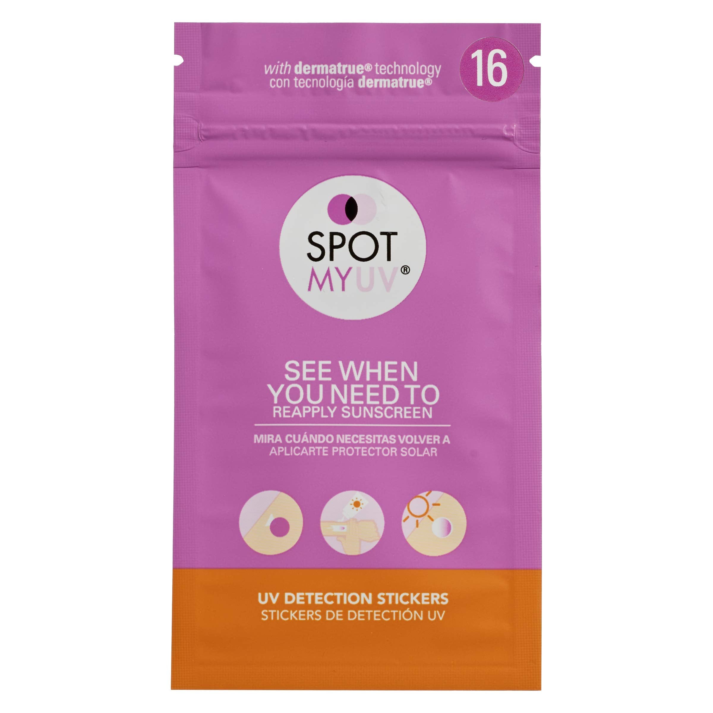 Spotmyuv Uv Detection Stickers For Sunscreen With Patented Dermatrue Spf Sensing Technology | Know When To Reapply Sunscreen To