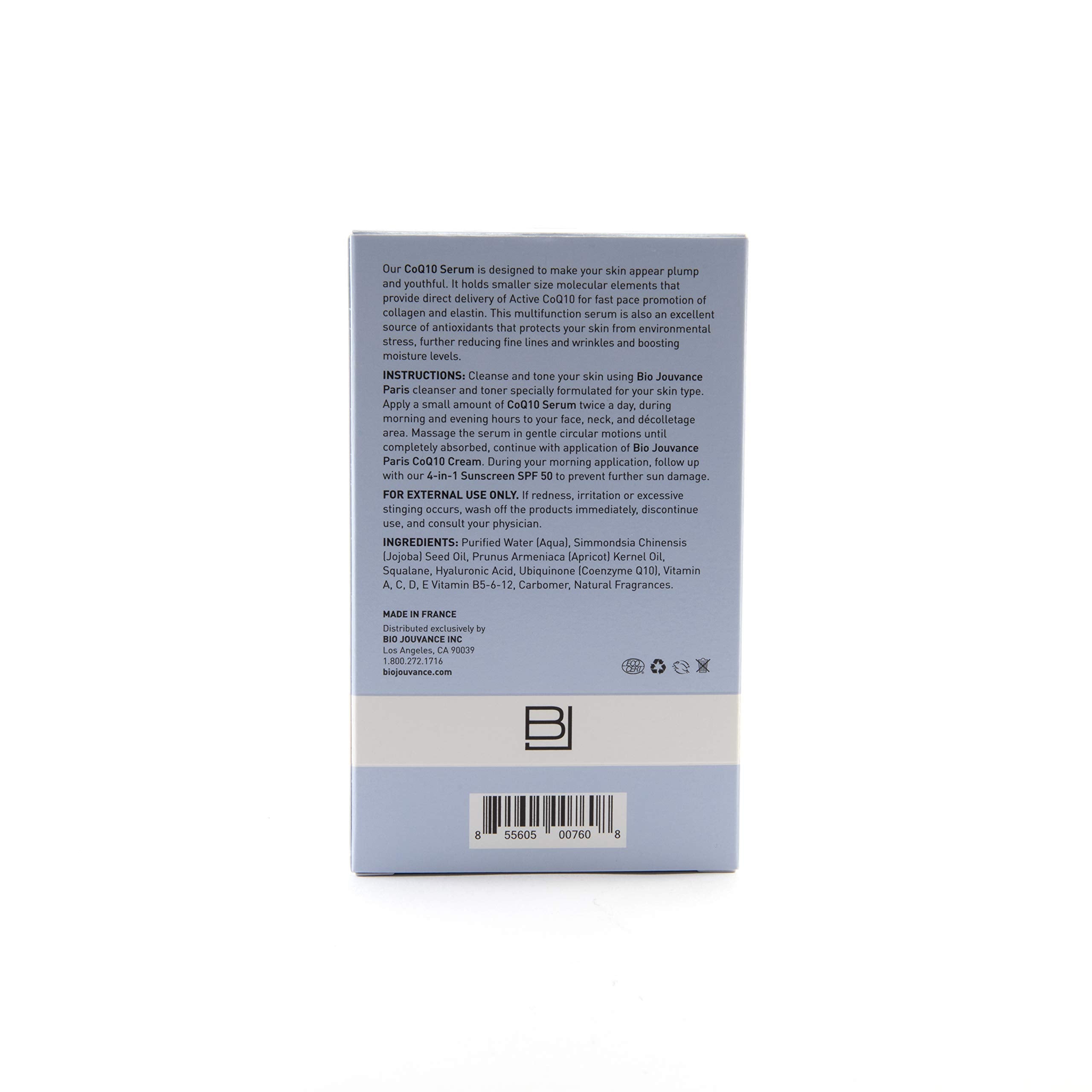 BIO JOUVANCE PARIS - CoQ10 Serum 1oz / 30ml - Nourishing | Strong Antioxidant | Anti-Aging | Oxygenate the Cells | Daily Facial