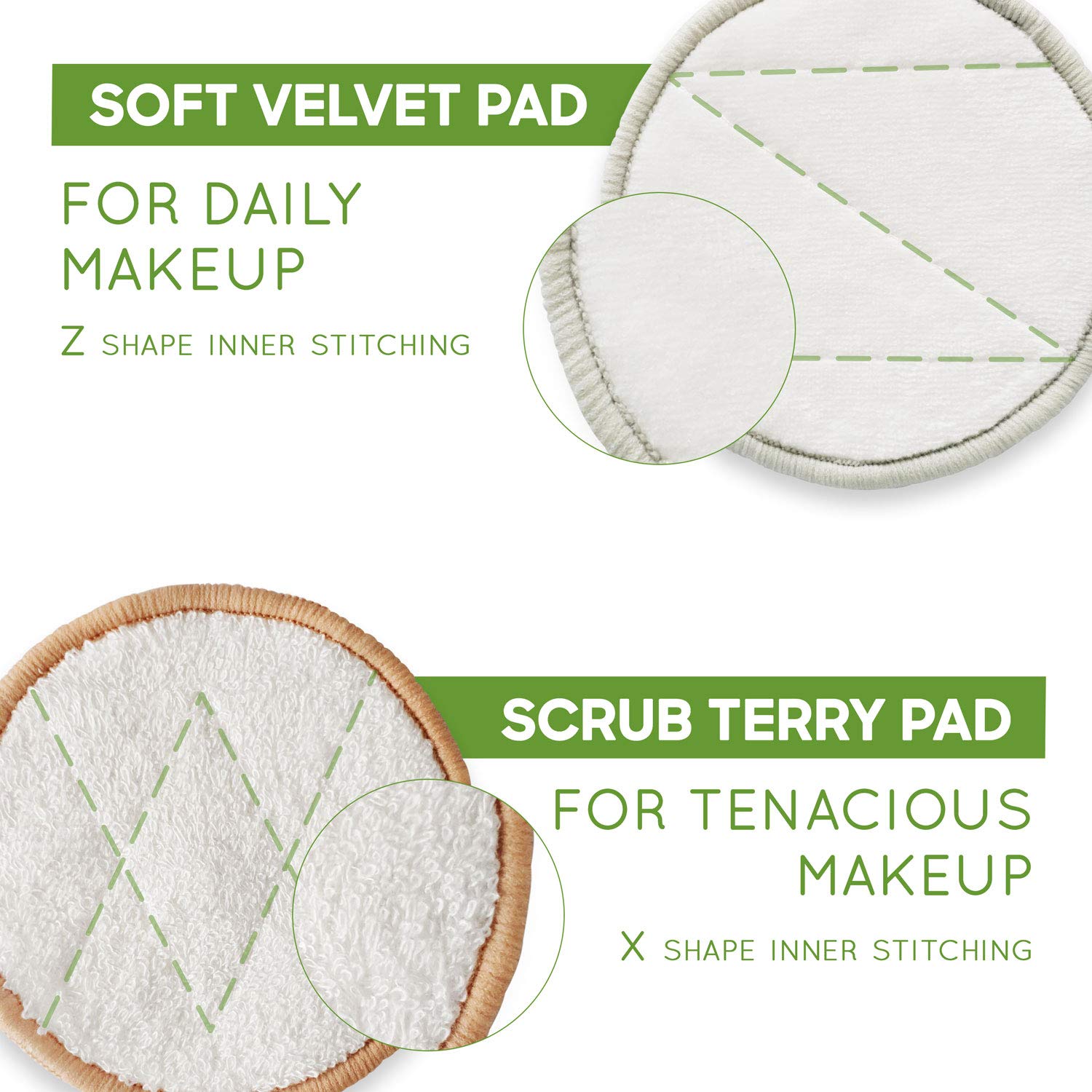 Bambaw Reusable Makeup Remover Pads | 22 Cotton Rounds, 1 Bag For Laundry & Storage | Cotton Rounds For Face | Eye Makeup Remove