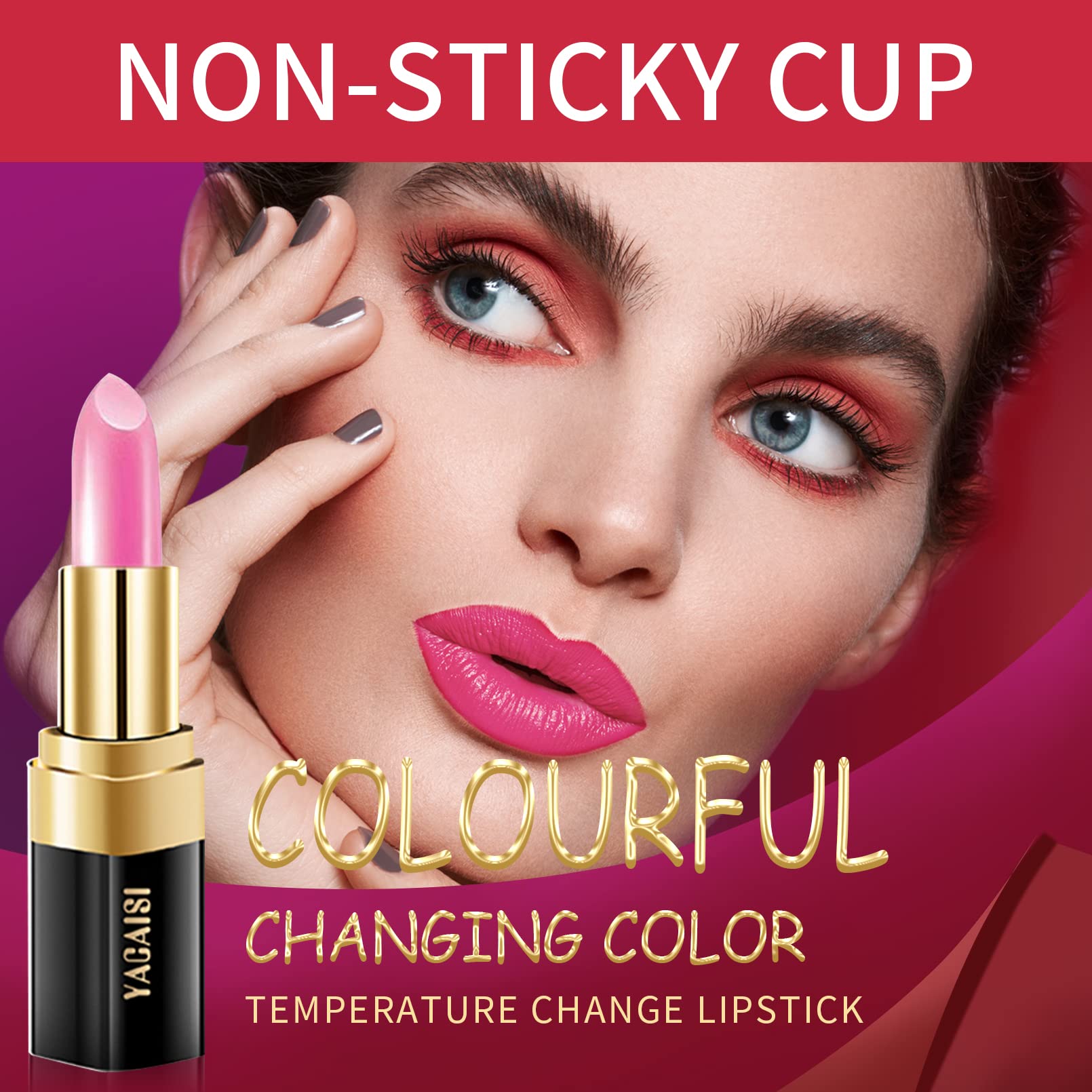 Yeweian Juicy Peach Color Changing Lipstick, Natural Moisturizing Lip Gloss Korean Lip Balm Long Lasting Lip Care Labiales Magic