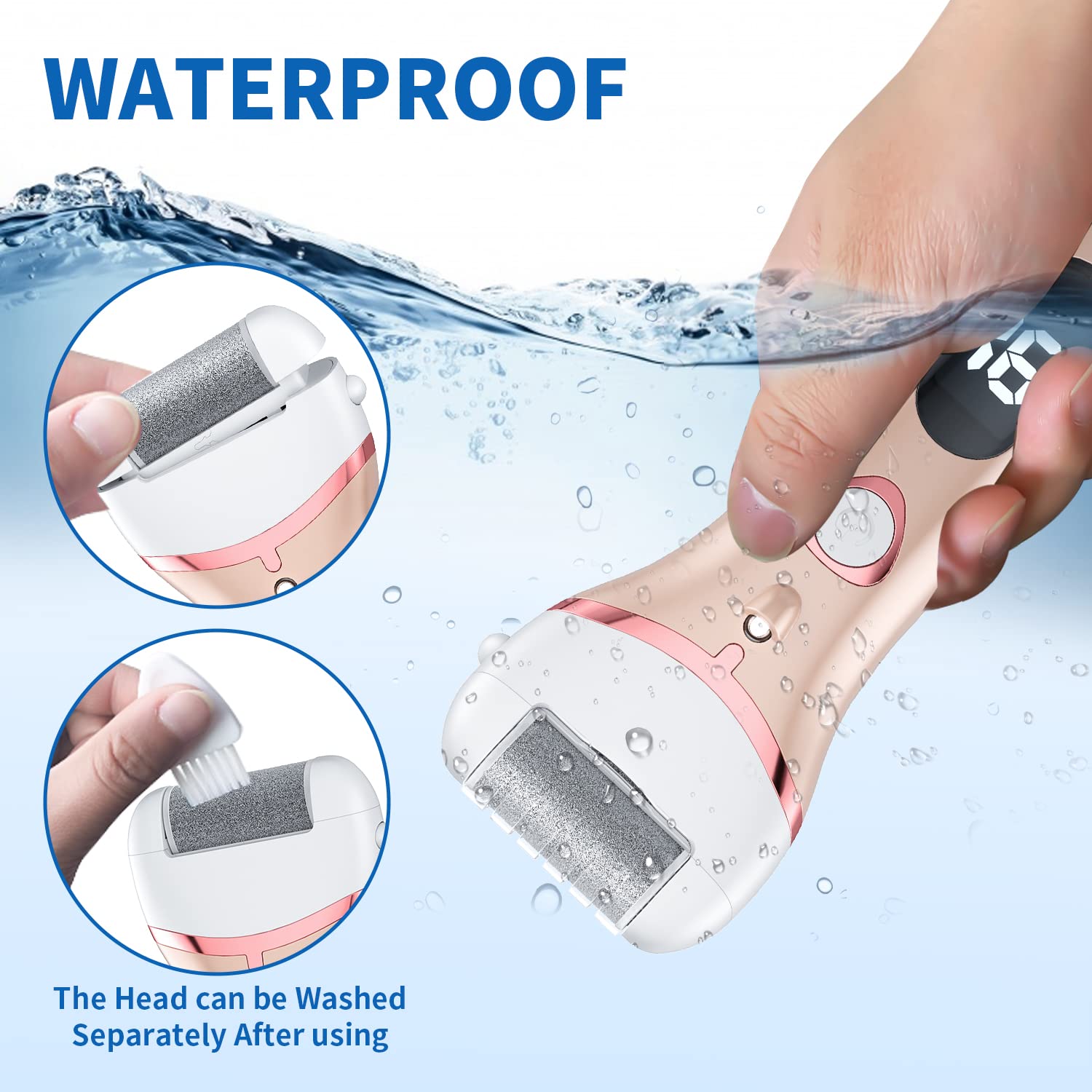 Electric Foot Callus Remover, Rechargeable Portable Electronic Foot File Pedicure Kits, Waterproof Foot Scrubber File, Professio