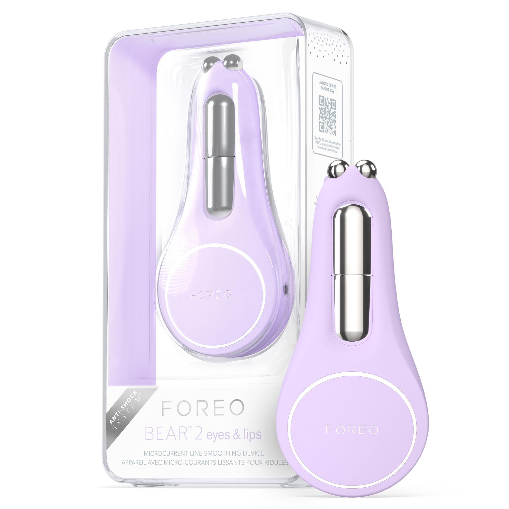 FOREO Bear 2 Eyes & Lips - Microcurrent Line Smoothing Instant Face Lift - - Eye Care Device - Brow Lift - Dark Circles Under Ey