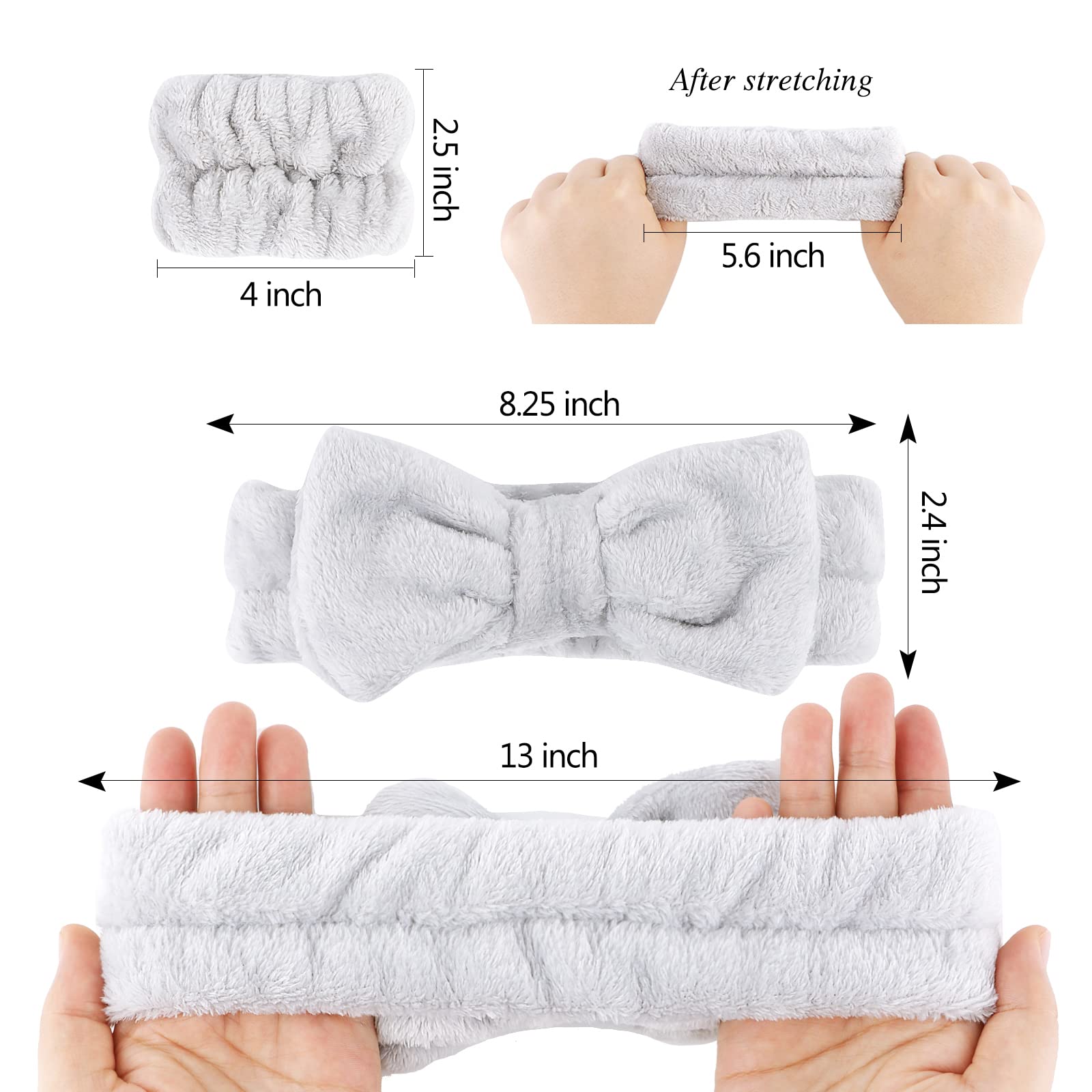 6 Pcs Spa Headband Face Wash Headband and Wristband Set, Microfiber Wrist, Wrist Wash Bands, Skincare Headbands Makeup Headband