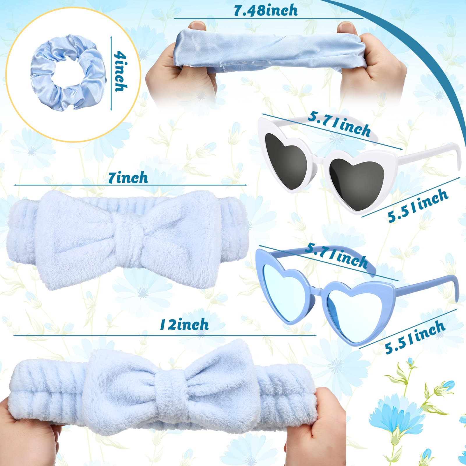 Geiserailie 36 Pcs Bachelorette Party Accessories 12 Bride Spa Headbands 12 Bridesmaid Scrunchies Ties 12 Bachelorette Sunglasse