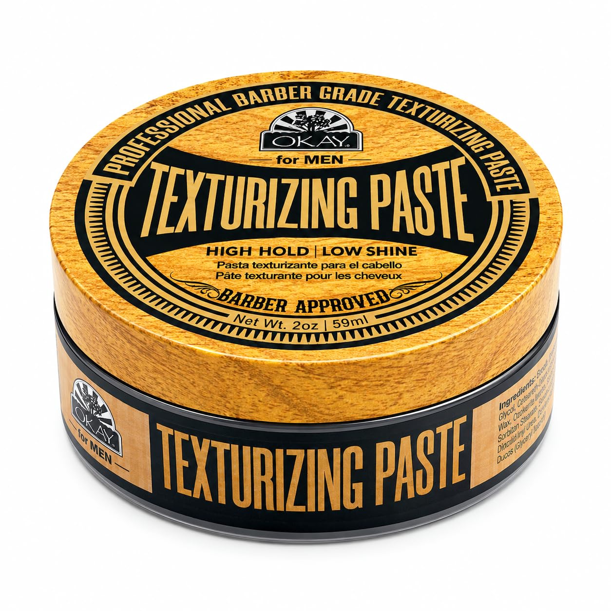 OKAY Men Texturizing Paste 2 oz  High Hold Low Shine Hair Styling Paste for Men, Matte Finish Barber Grade Styling Cream for Te