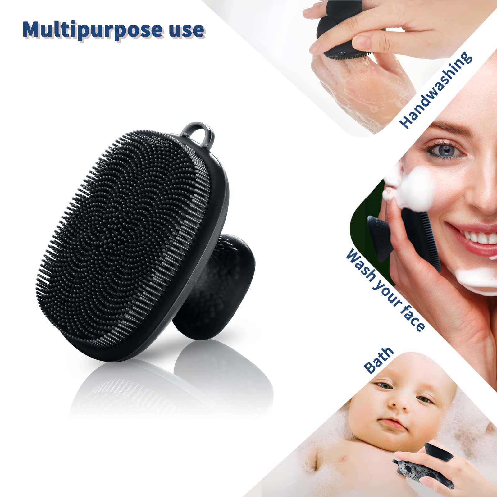 Silicone Face Scrubber For Men, Facial Cleansing Brush Silicone Face Wash Brush Manual Waterproof Cleansing Skin Care Face Brush