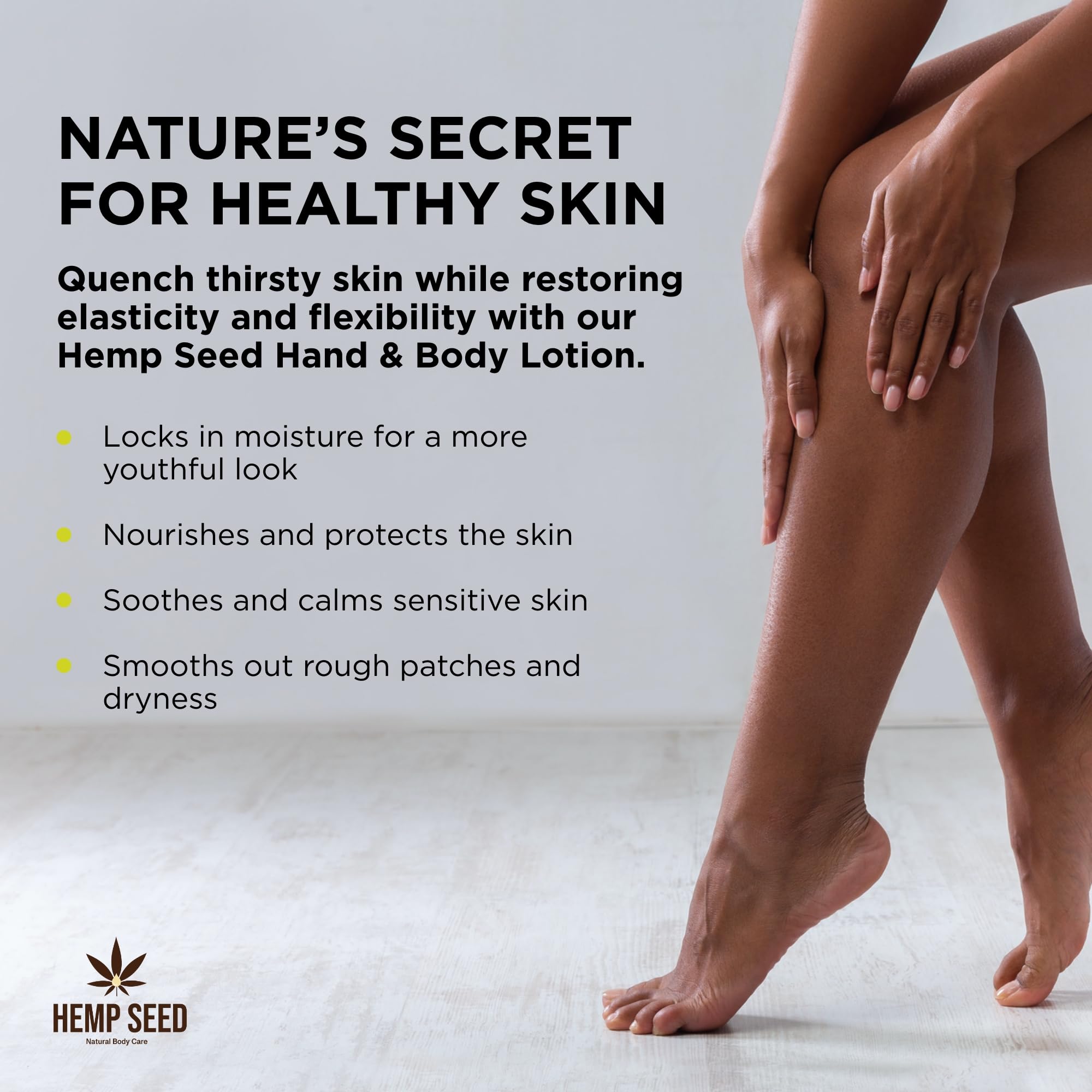 Hemp Seed Hand & Body Lotion, Naked in the Woods Scent - 16 oz. - Soothe Dry Skin - Argan Oil, Hemp Seed Oil - Light, Non-Greasy
