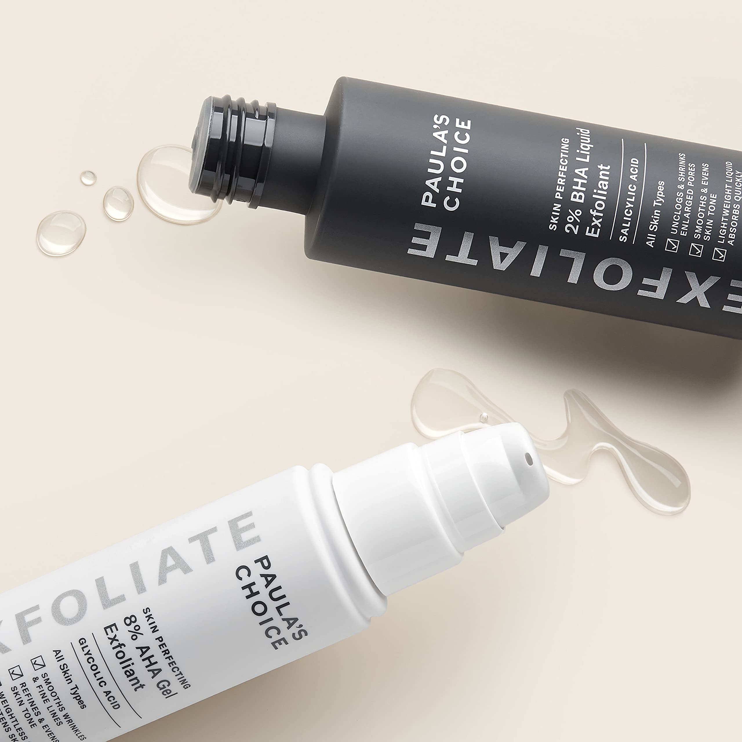 Paula'S Choice Skin Perfecting 8% Aha Gel Exfoliant & 2% Bha Liquid Duo - Facial Exfoliants For Blackheads, Enlarged Pores, Wrin