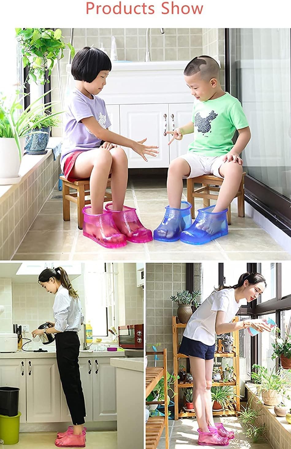 Massage Foot Bath Shoes Portable Massage Foot Bath Shoes Foot Spa Shoes Pedicure Pvc Pink Tall Foot Spa Shoes For Foot Massage F
