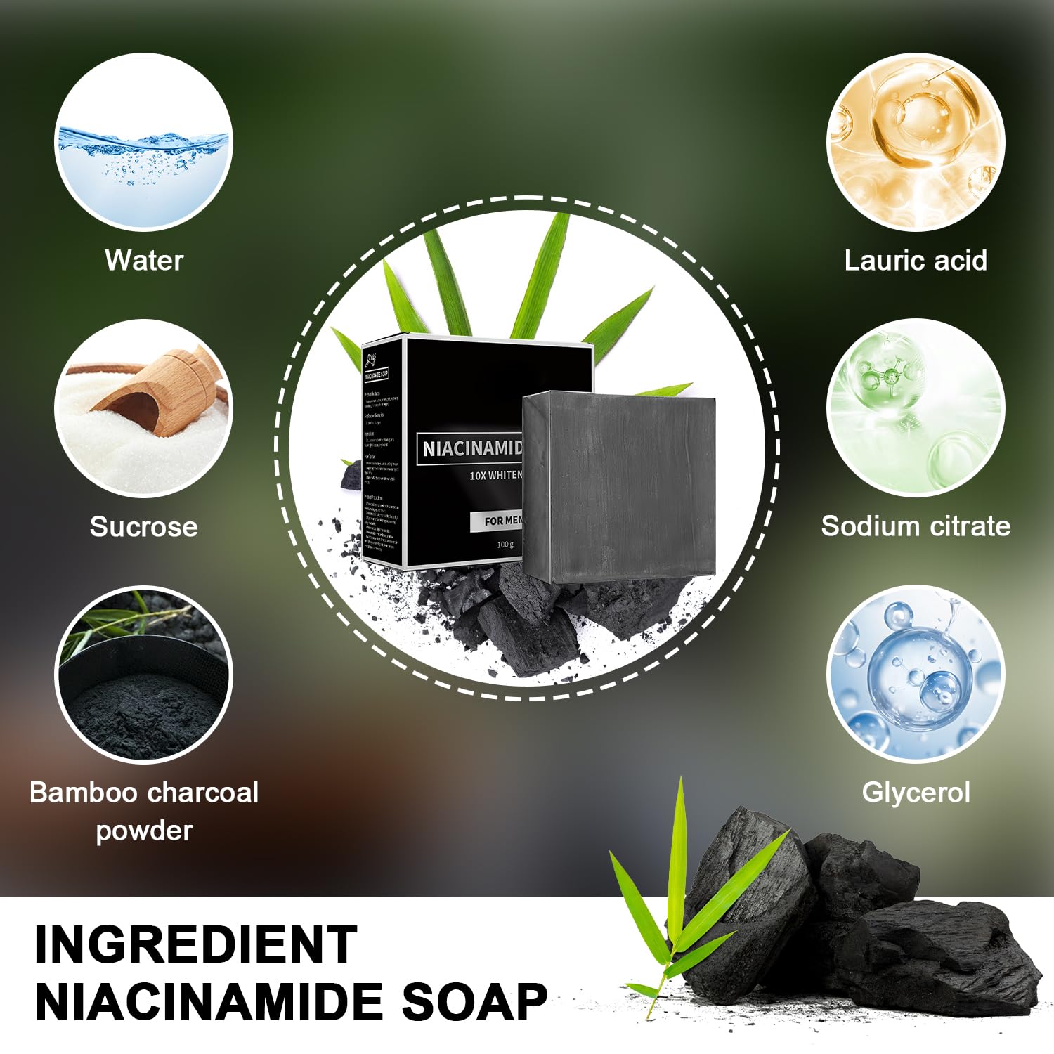 2024 New Face Soap, 2PCS Activated Charcoal Soap Bar Black Soap (2 * 100g)