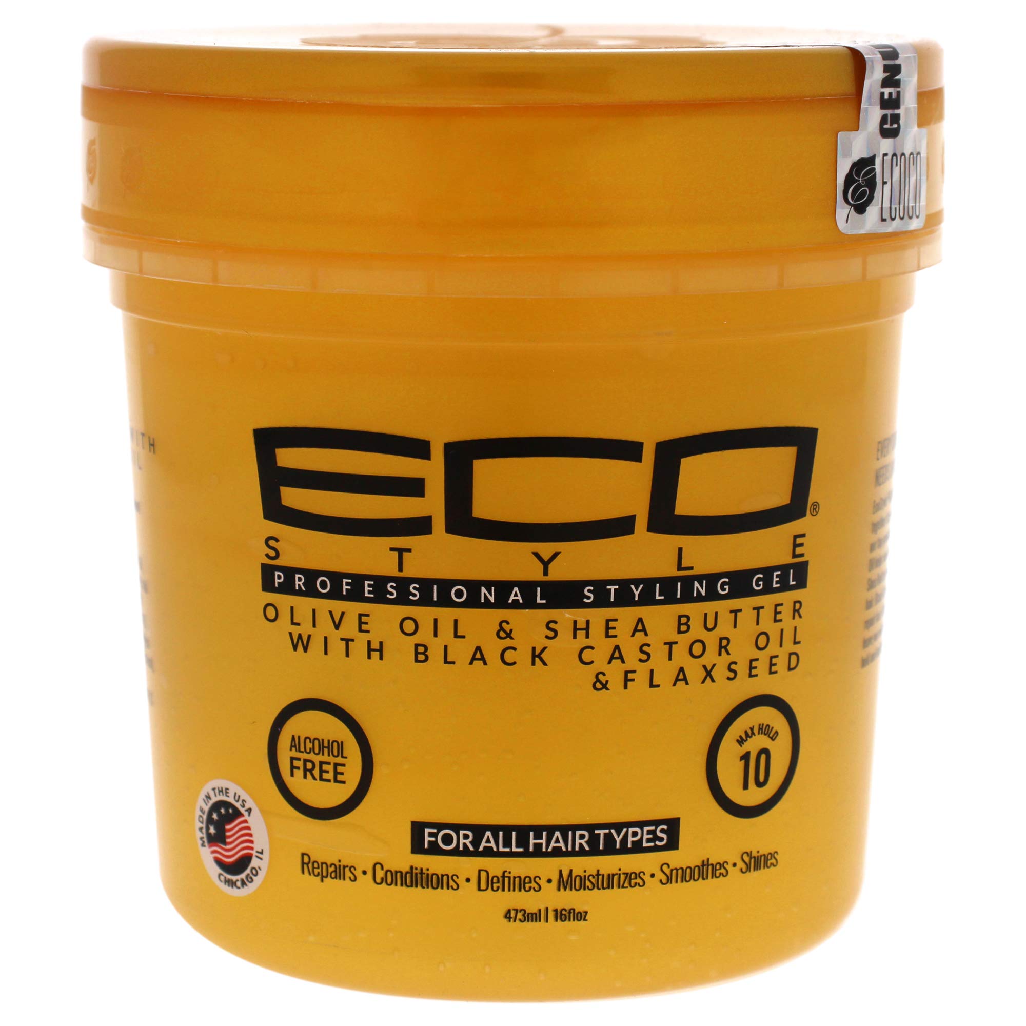 Eco Style Ecoco Gel - Olive Oil And Shea Butter Black Castor Oil And Flaxseed - Superior Hold And Healthy Shine - Helps Moisturi