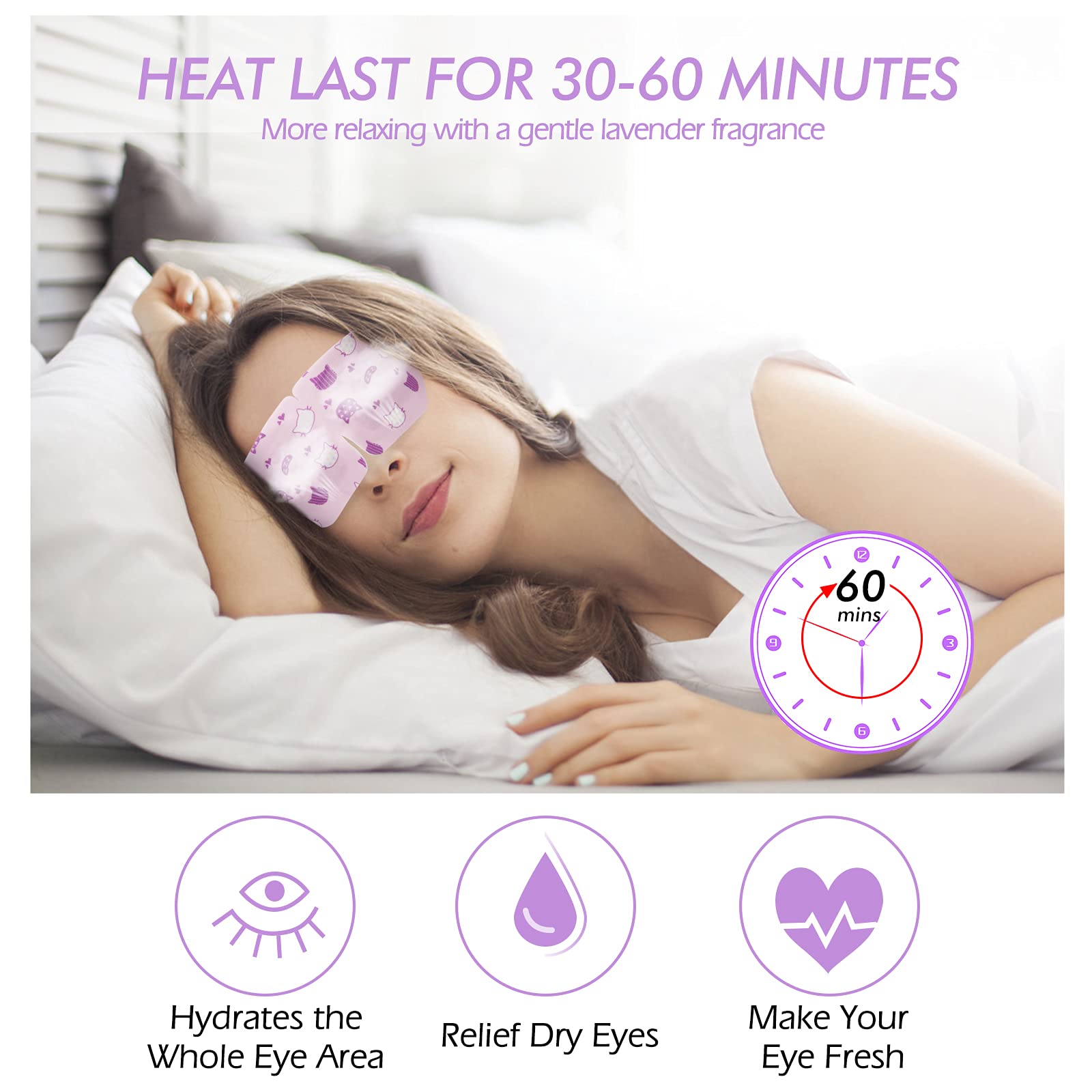 Jekeno Steam Eye Mask, 16 Packs Eye Masks For Dry Eyes Dark Circles And Puffiness, 40-60 Minutes Self Heated Steam Warm Eye Mask