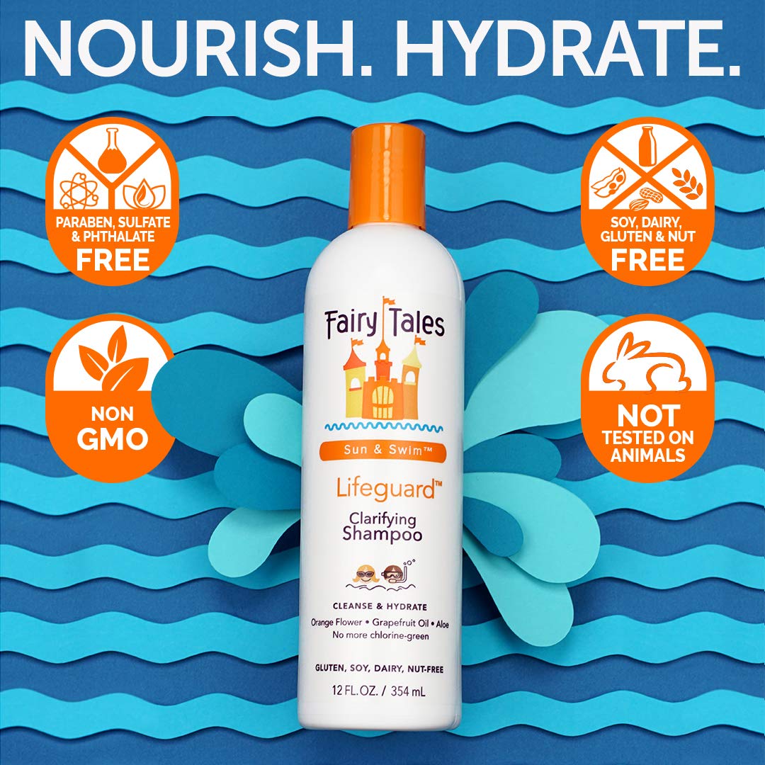 Fairy Tales Swim Shampoo For Kids - 12 Oz | Made With Natural Ingredients In The Usa | Chlorine Removal Swimmer Shampoo For Kids