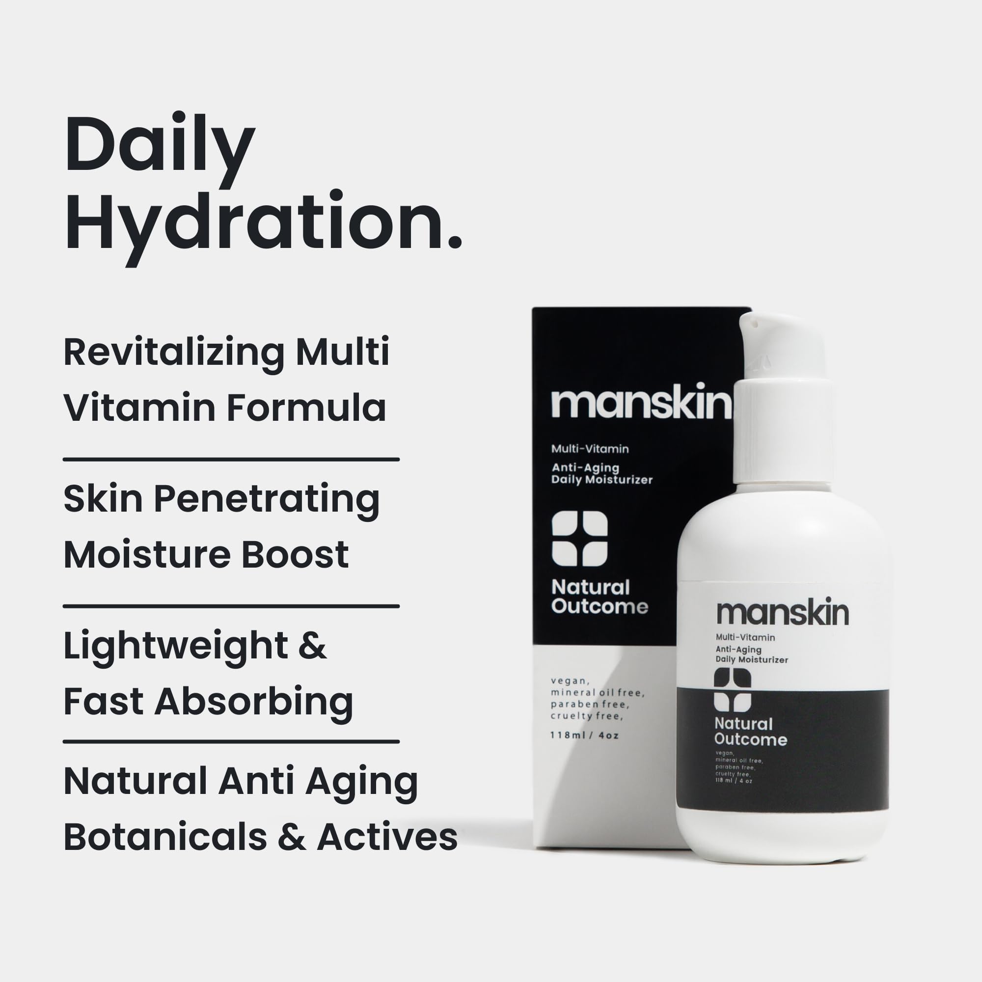 natural outcome Man Skin Moisturizer | Mens Face Cream Moisturizer | Anti Aging Daily Facial Cream for Oily, Dry, and Sensitive