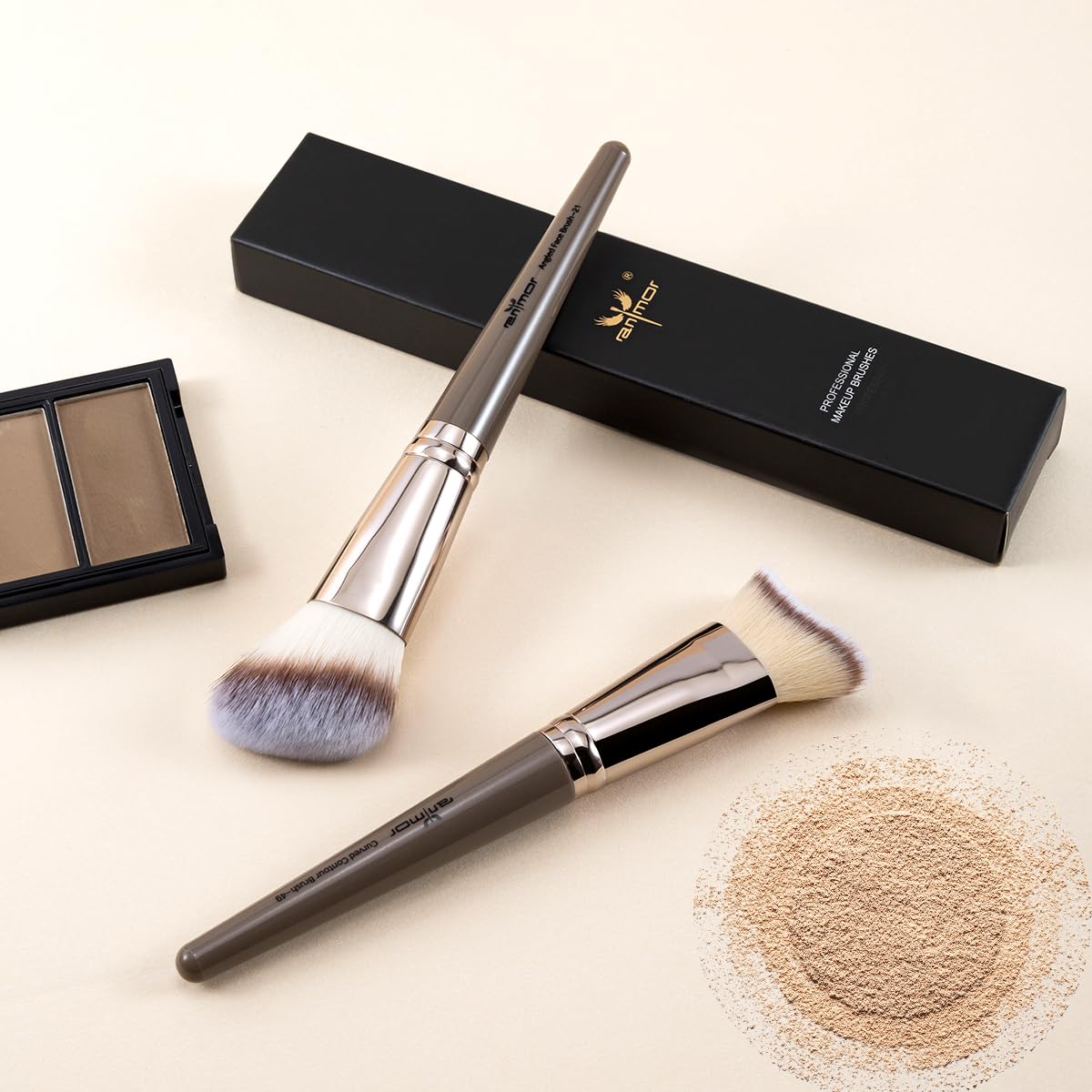 Anmor Contour Brush Set, Premium Contour Blush Bronzer Face Makeup Brush, Perfect For Cheek Jaw Nose Blending Contouring Polishi