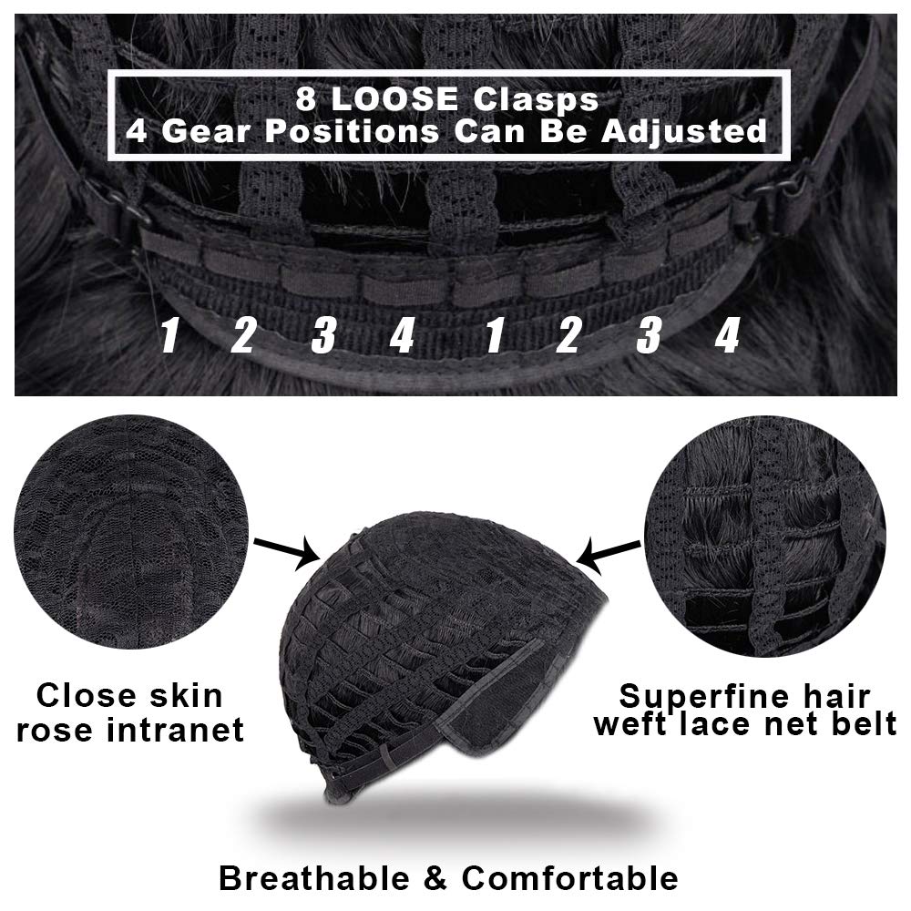 Andromeda Gray Short Curly Wig For Black Women, 14-Inch, Synthetic Fiber, Adjustable Cap, Heat Resistant
