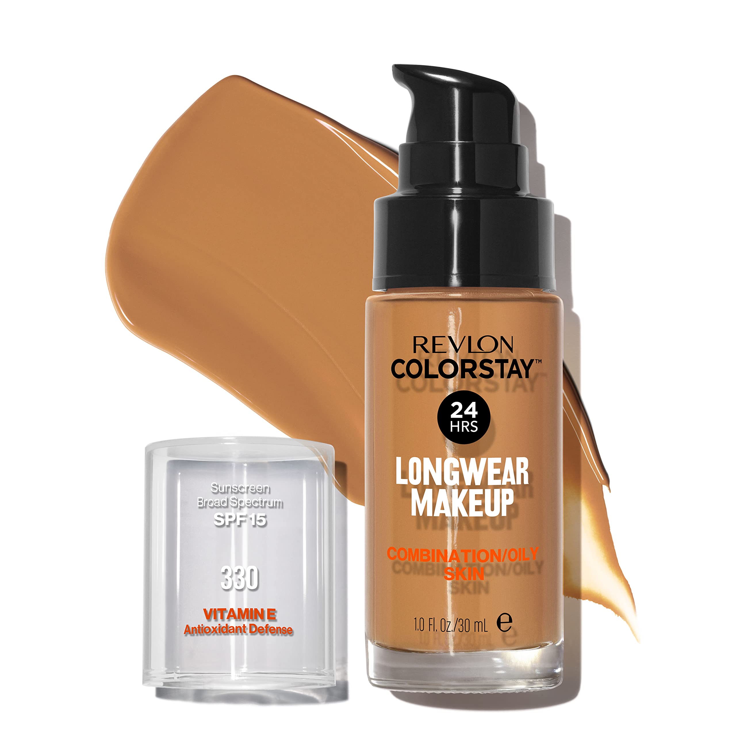 Revlon Liquid Foundation, Colorstay Face Makeup For Combination & Oily Skin, Spf 15, Longwear Medium-Full Coverage With Matte Fi