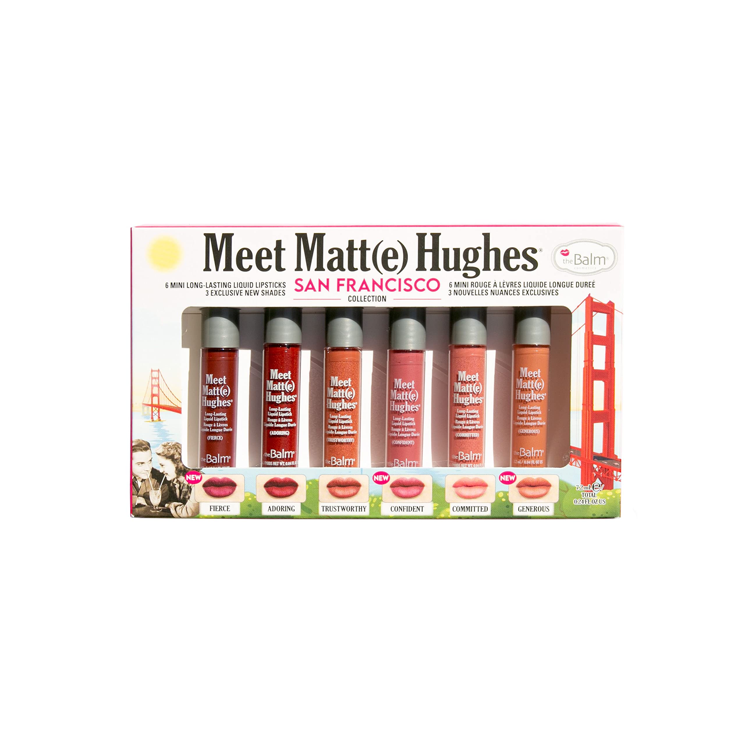 Thebalm Meet Matte Hughes San Francisco - Set Of 6 Mini Long-Lasting Liquid Lipsticks, 2.4 Fl. Oz.