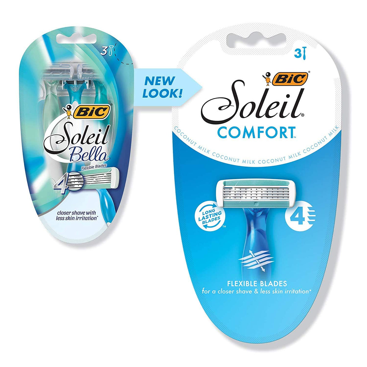 Bic Soleil Bella Shavers E-Z Rinse - 3 Ct, Pack Of 5