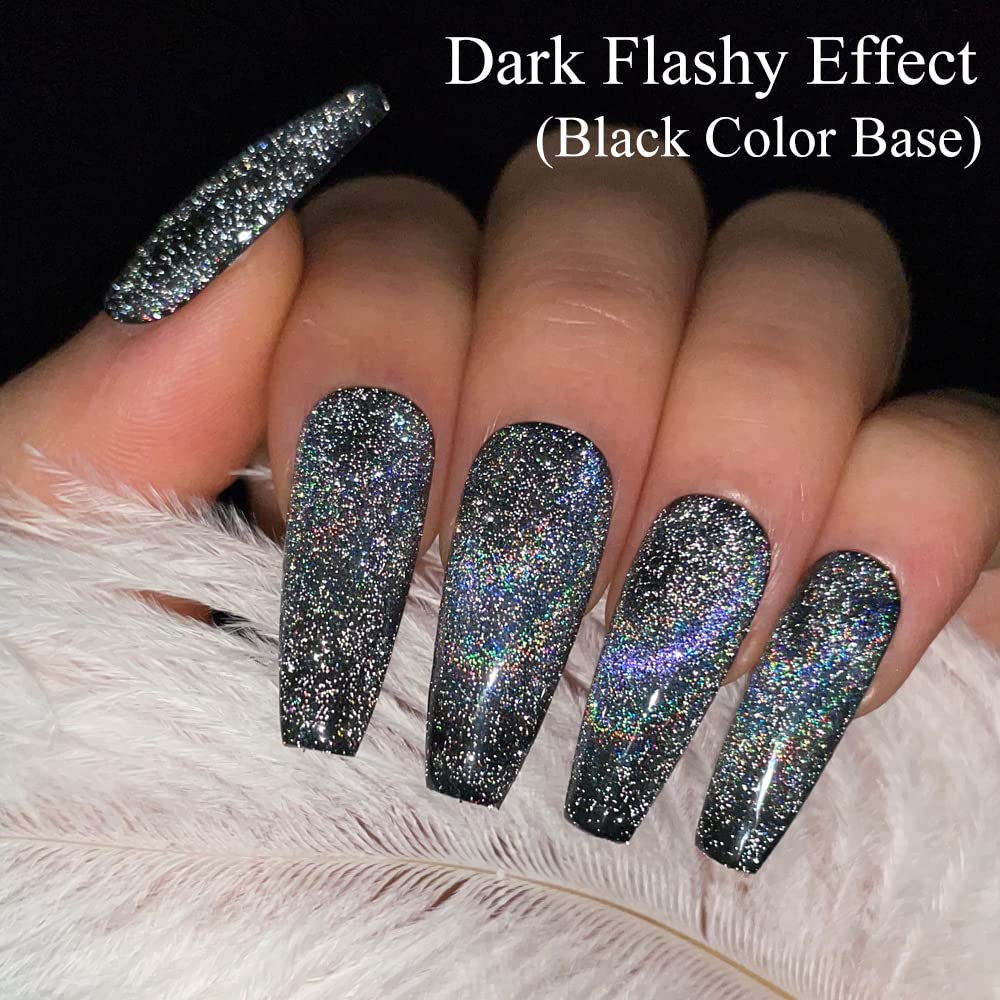 Mizhse Universal Reflective Rainbow Cat Eye Gel 10Ml Reflective Gel Nail Polish Holographic Laser 9D Cat Eye Gel Nail Polish Wit