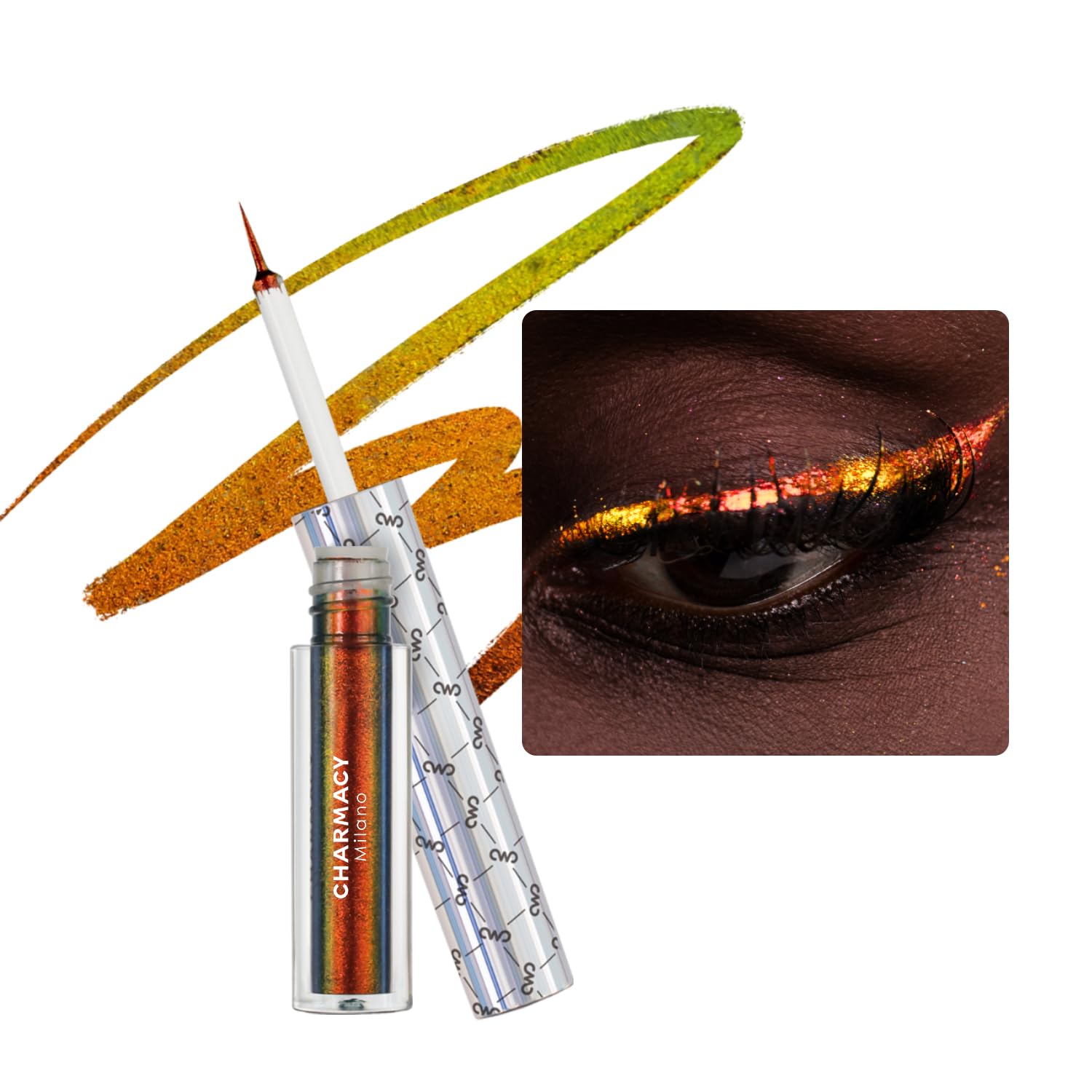 Charmacy Chameleon Liquid Glitter Eyeliner, Highly Pigmented, Metallic Intense Multicolor Shifting Waterproof Eyeliner, Ultra-Fi