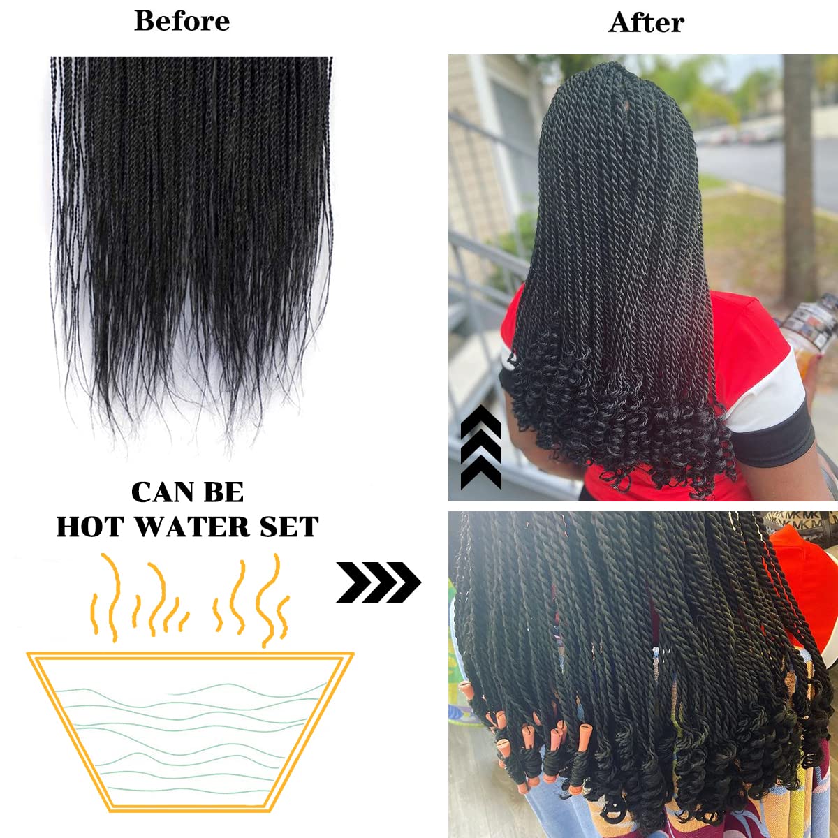 Nayoo Senegalese Twist Crochet Hair For Kids - 8 Packs 14 Inch Small Crochet Hair For Black Women, 30 Strands/Pack Ombre Crochet
