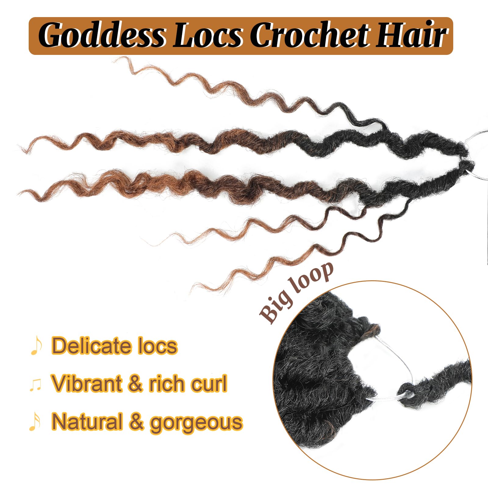 Forevery Faux Locs Crochet Hair 12 Inch Goddess Locs Crochet Hair 6Packs Crochet Locs With Curly Ends Pre-Looped Crochet Hair Fo