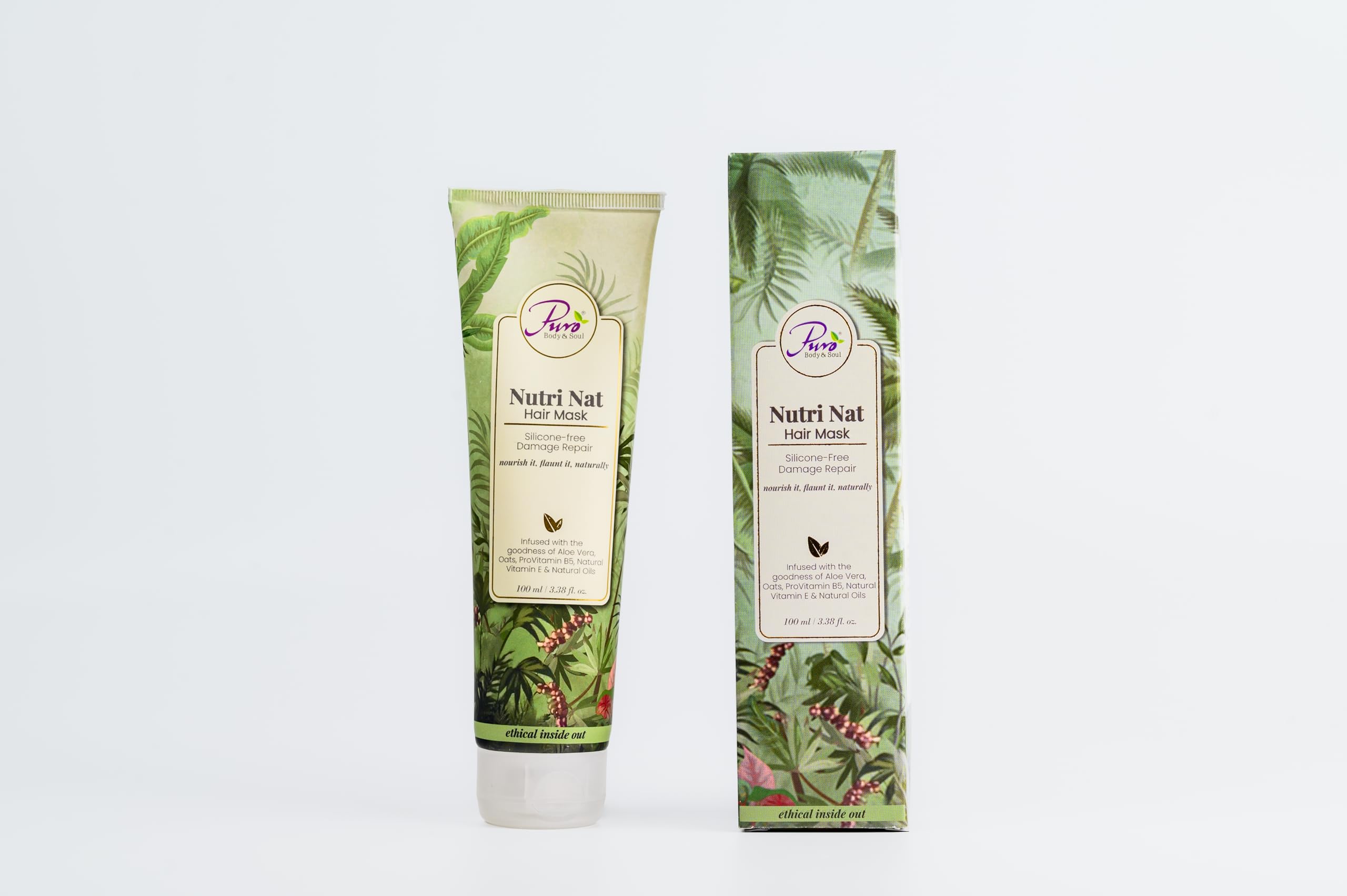 Puro Body & Soul Nutri Nat Hair Mask With Aloe Vera | 100G Hydrating & Nourishing Treatment For Dull, Dry & Frizzy Hair | AllNa