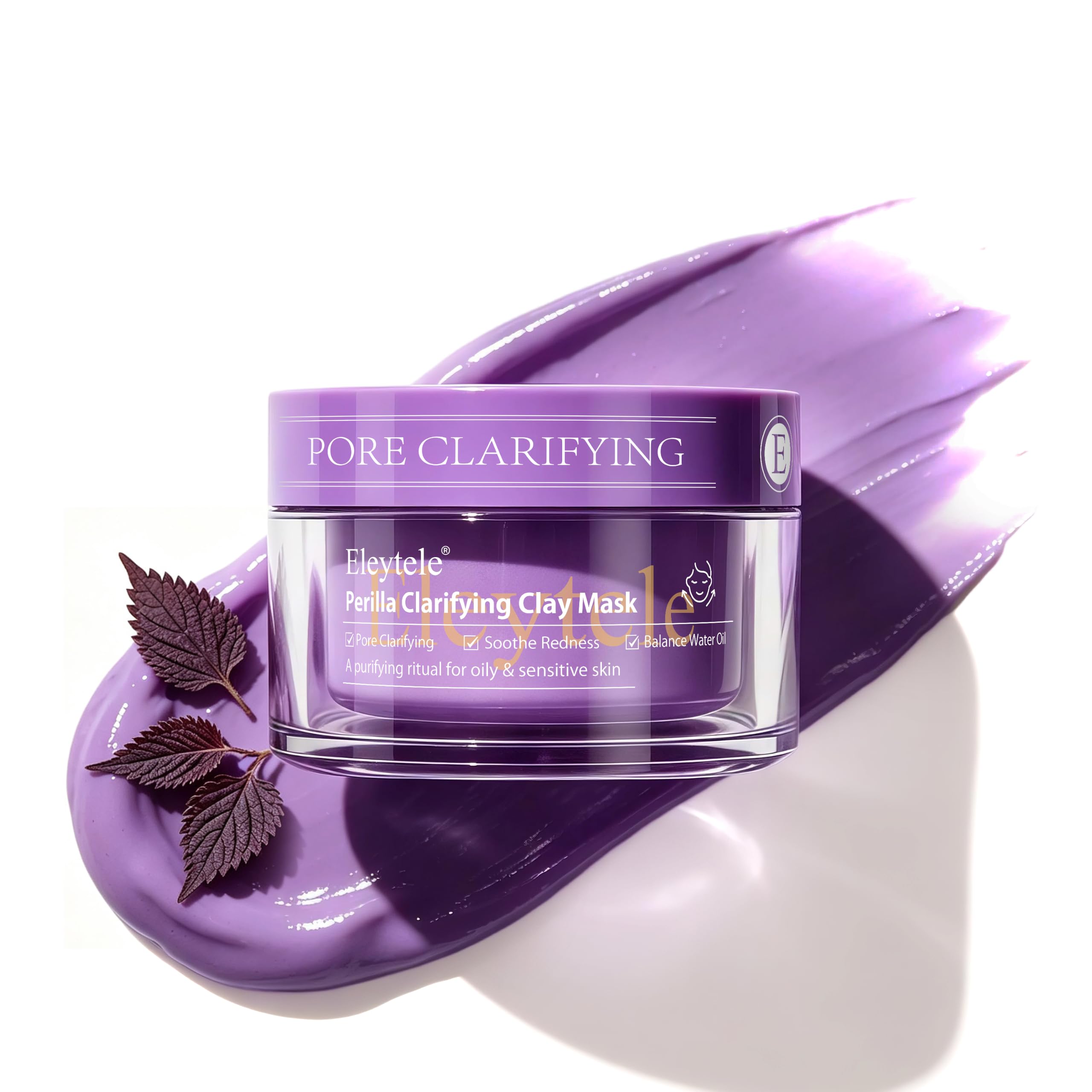 Korean Perilla Kaolin Clay Face Mask, Oil Control Pore Cleanser, 3.5 oz