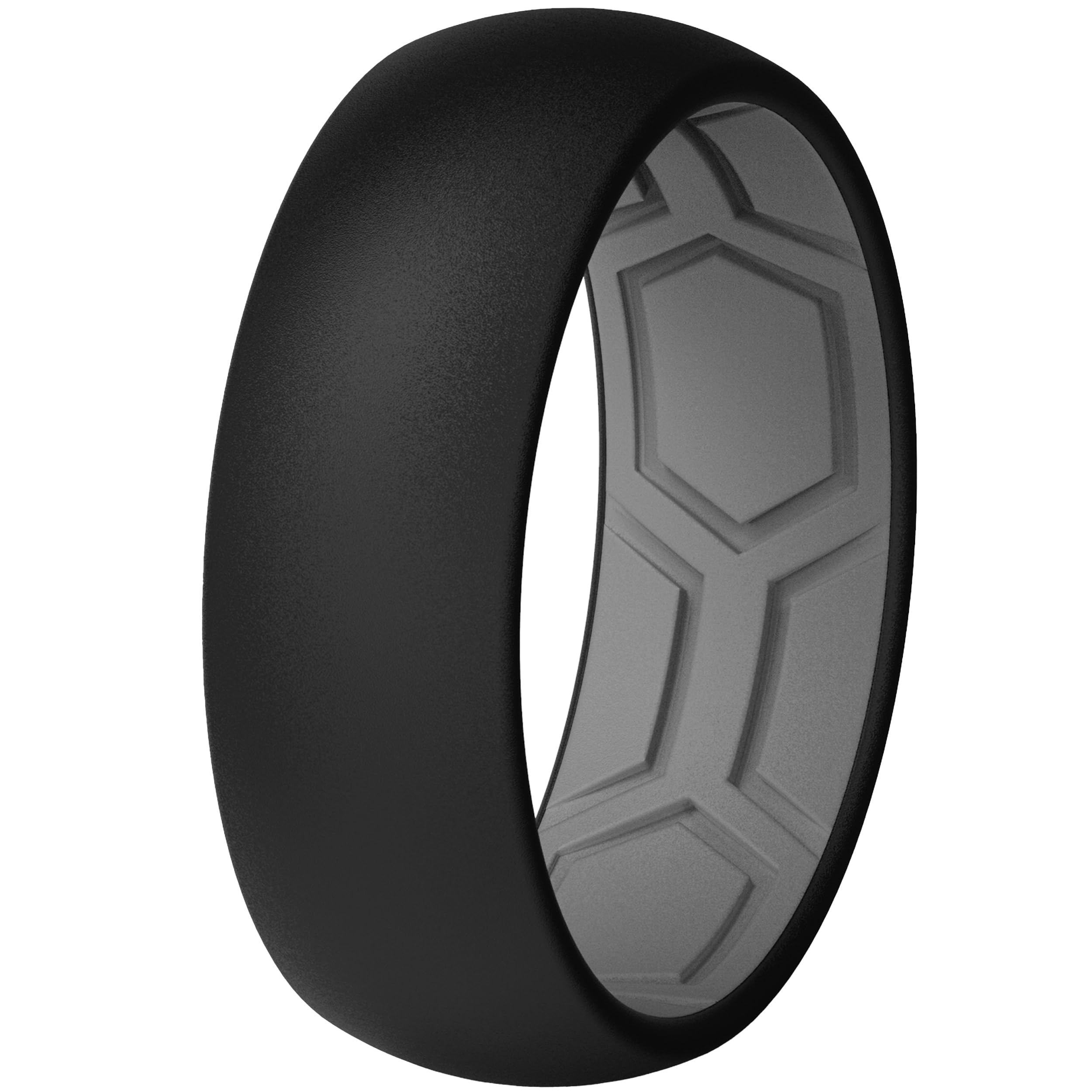 ThunderFit Unisex Silicone Wedding Rings - Rubber Engagement Bands, 1.8mm Thick, 8mm Wide, Size 9.5 (19.35mm)