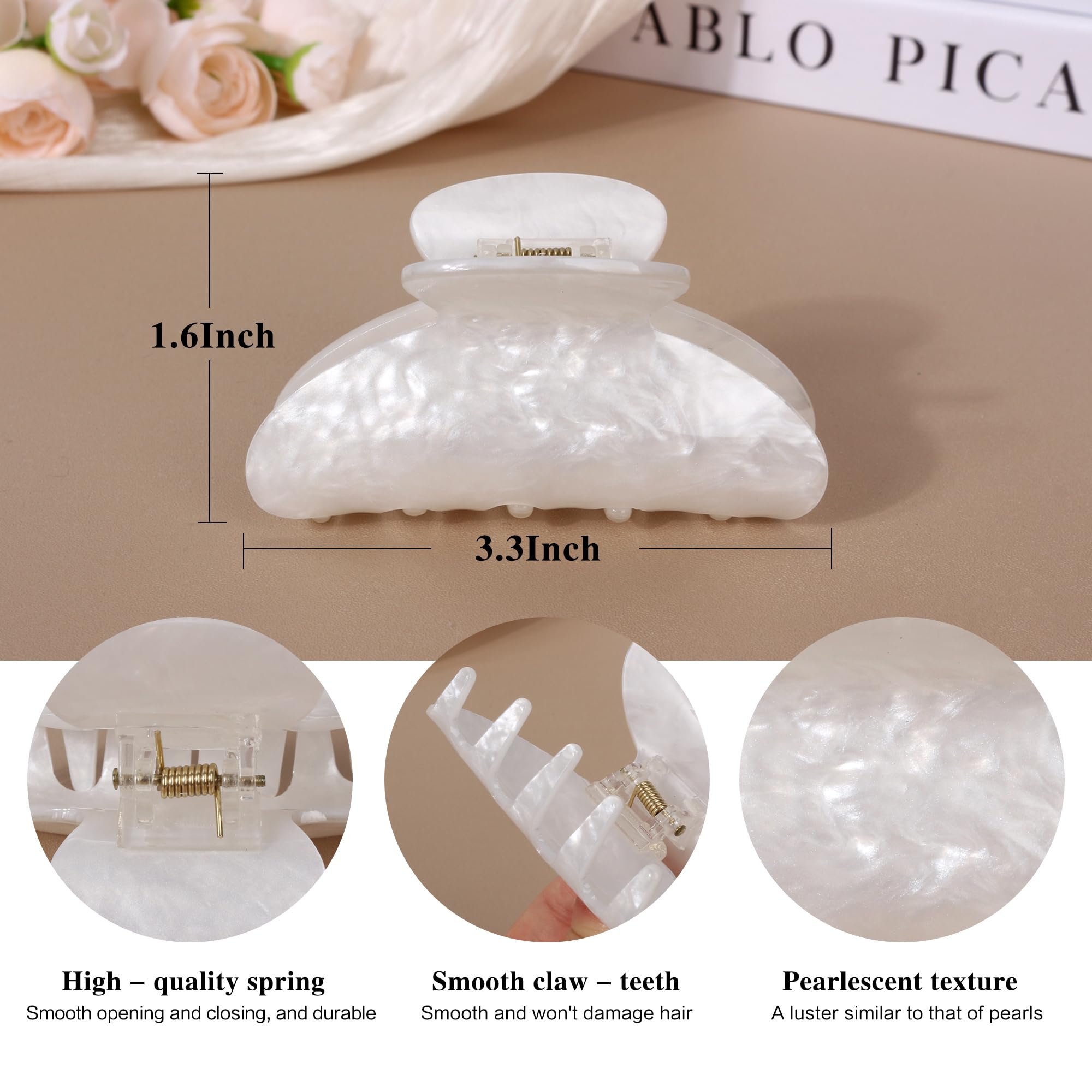 VRbeatter 5Pcs Hair Claw Clips Medium Hair Clips for Thick/Thin Hair Strong Hold Non-slip Hair Jaw Clamp Styling Hair Accessorie