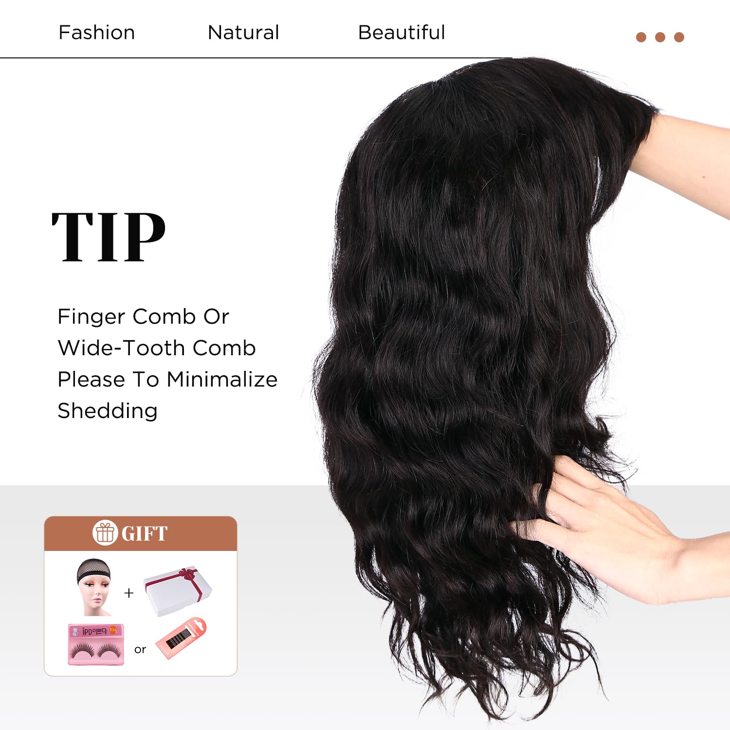 Wiger Natural Wavy Human Hair Wigs With Bangs Black Loose Wave Wigs For Black Women None Lace Front Wigs Brazilian Virgin Human