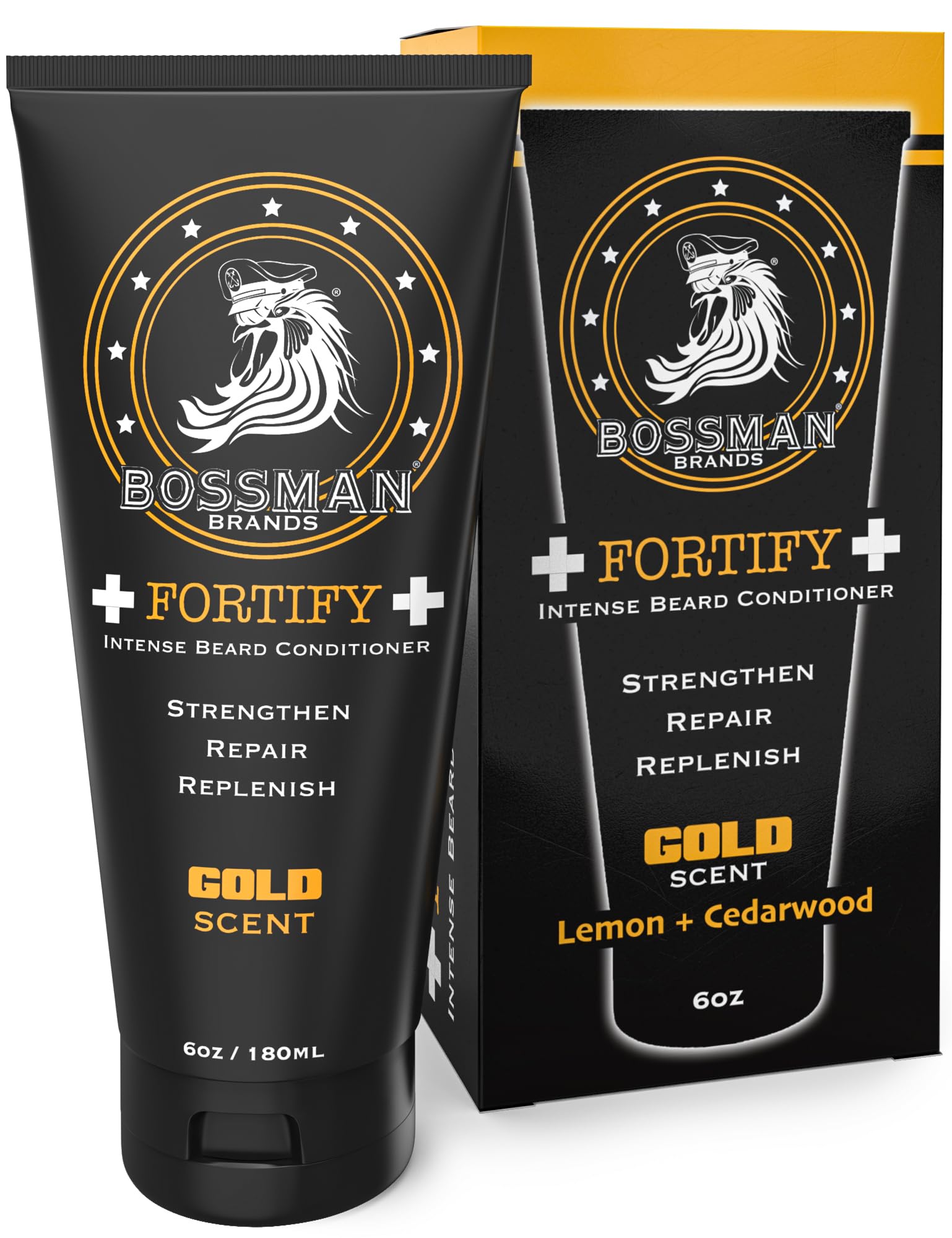 Bossman Fortify Intense Beard Conditioner - Shower Beard Wash, Moisturizer And Beard Softener For Men - Beard Growth Products -