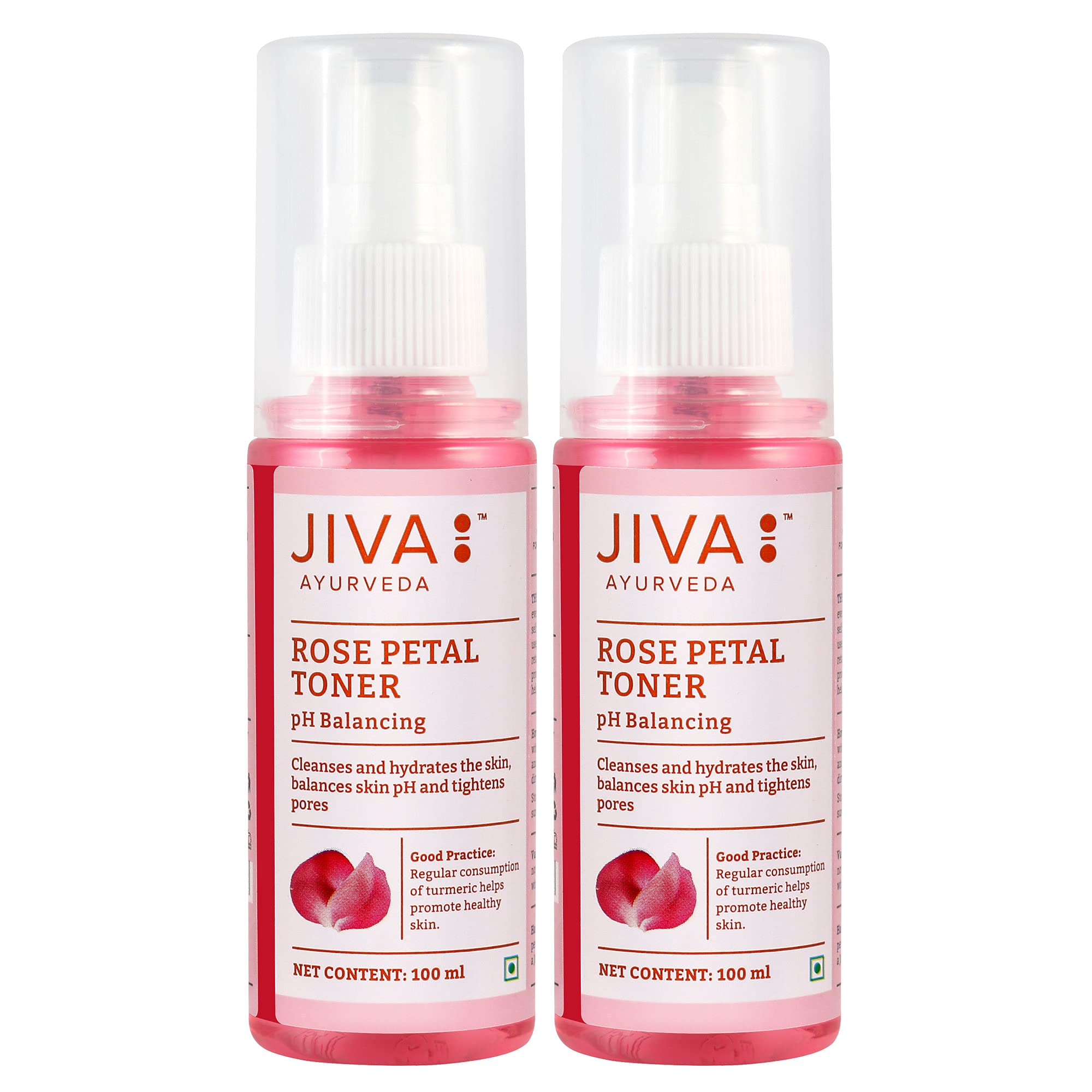 Jiva Rose Petal Toner 100Ml | Natural Toner To Hydrate, Cleanse And Tone Your Skin | Made Of Natural Ingredients Like Rose Petal