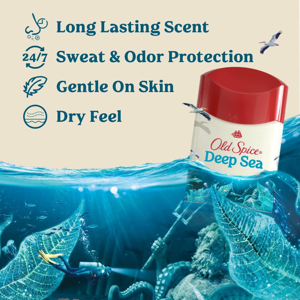 Old Spice Anti-Perspirant 2.6 Ounce Deep Sea Solid (Pack of 3)
