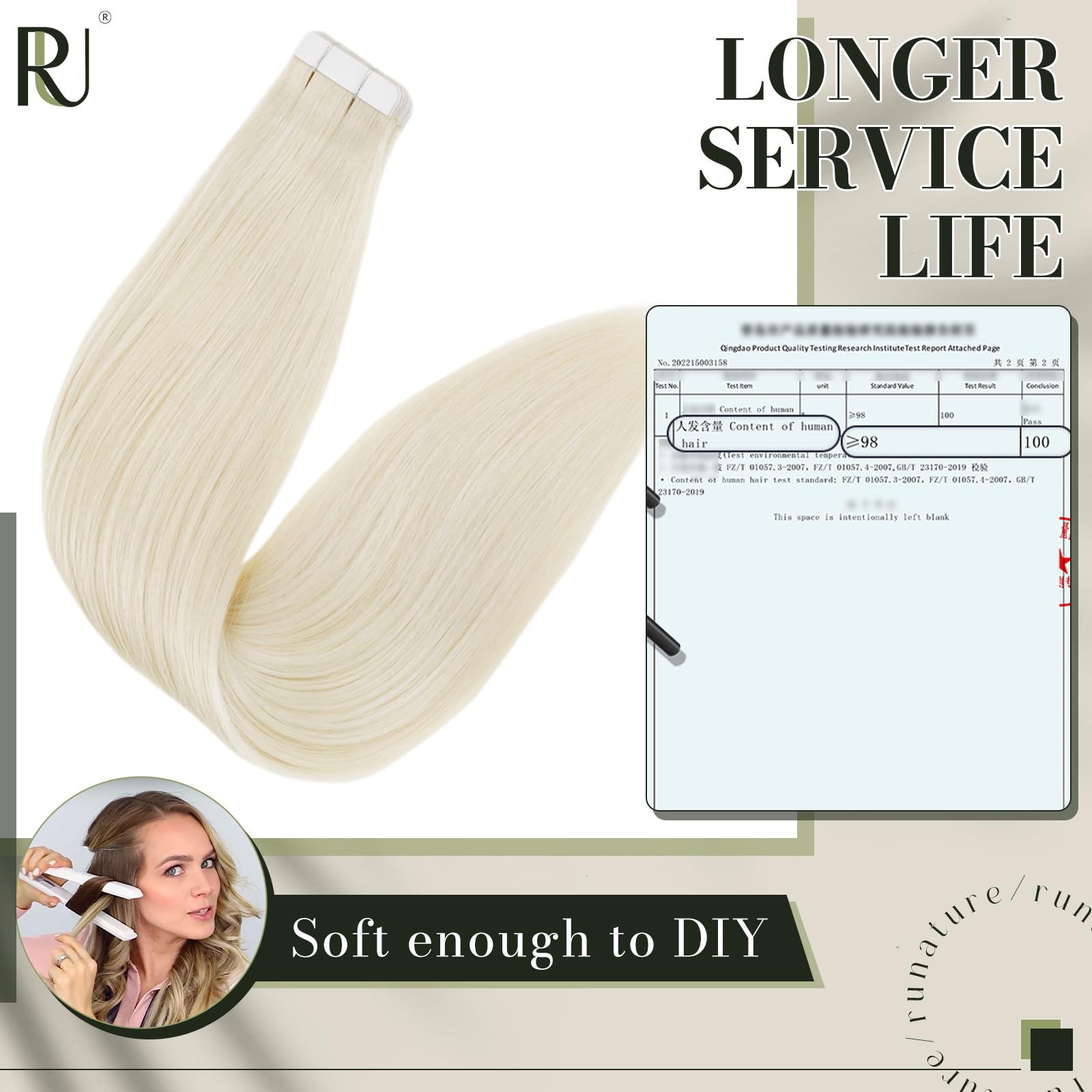 Runature Blonde Human Hair Tape In Extensions Skin Weft Seamless Tape In Hair Extensions Straight Color #60 Pu Tape In Extension