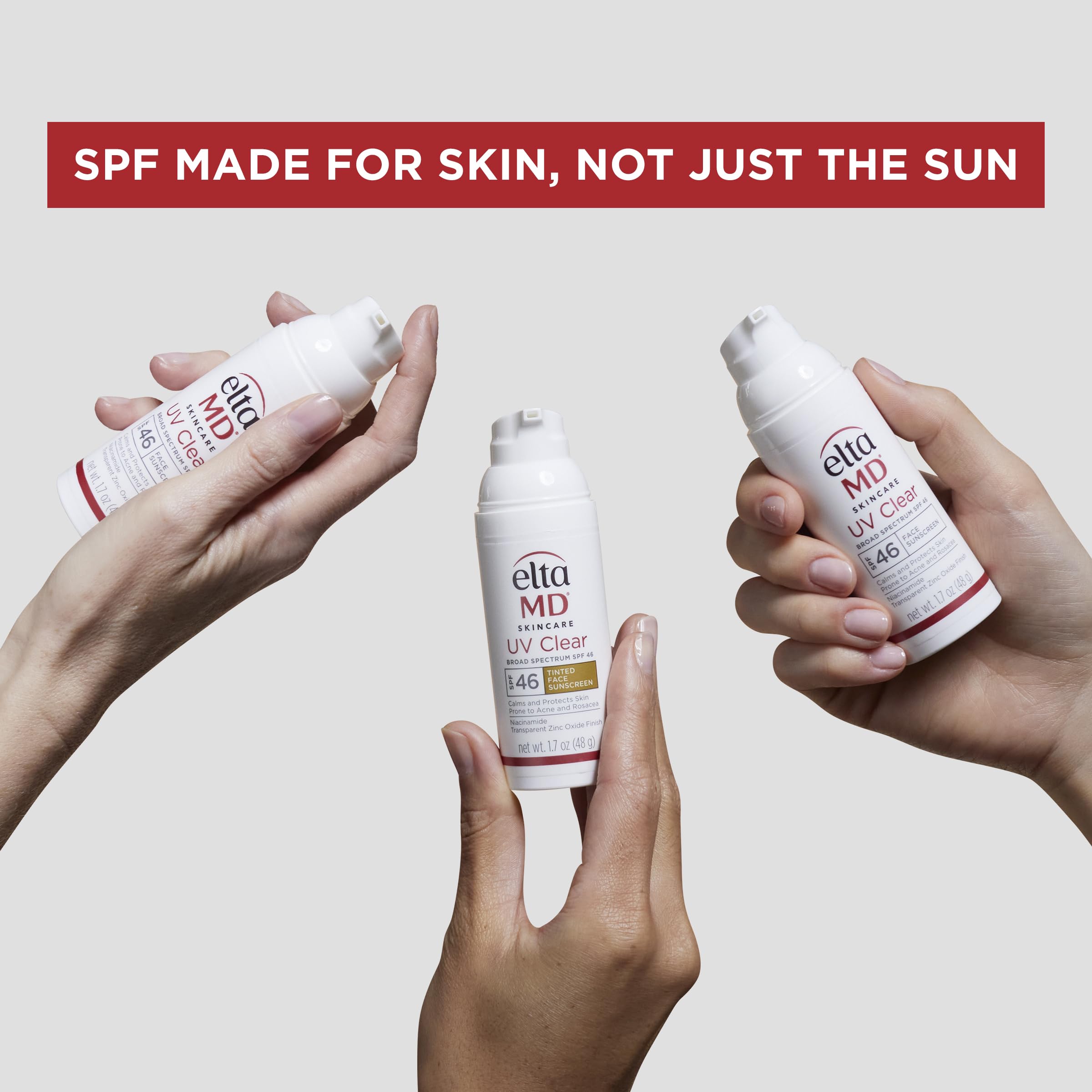 Eltamd Uv Physical Rosy Tint Sunscreen For Face, Spf 41 Antixoidant Tinted Sunscreen, 100% Mineral Actives, 1.7 Oz