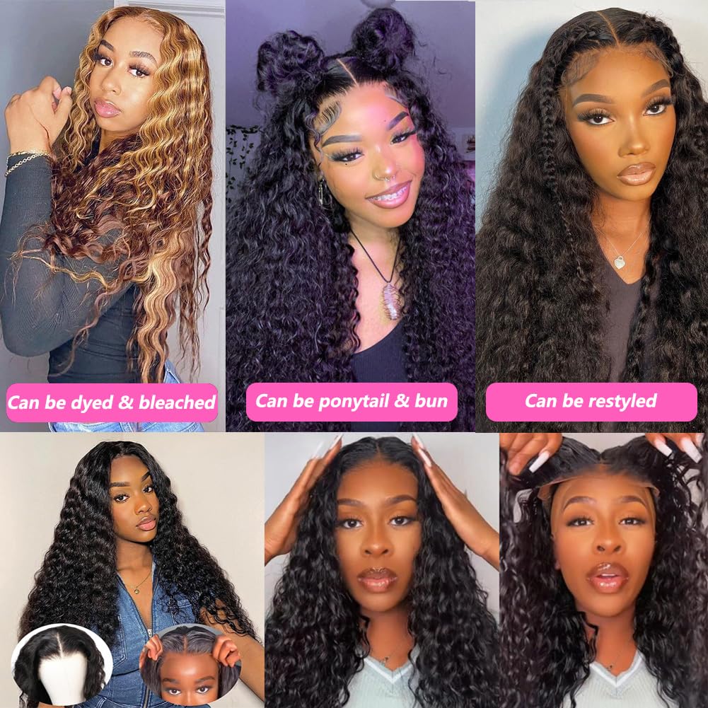 4X4 Hd Lace Closure Wigs Human Hair Wear & Go Glueless Wig Human Hair Pre Plucked Pre Cut Lace No Glue Water Wave Lace Frontal H