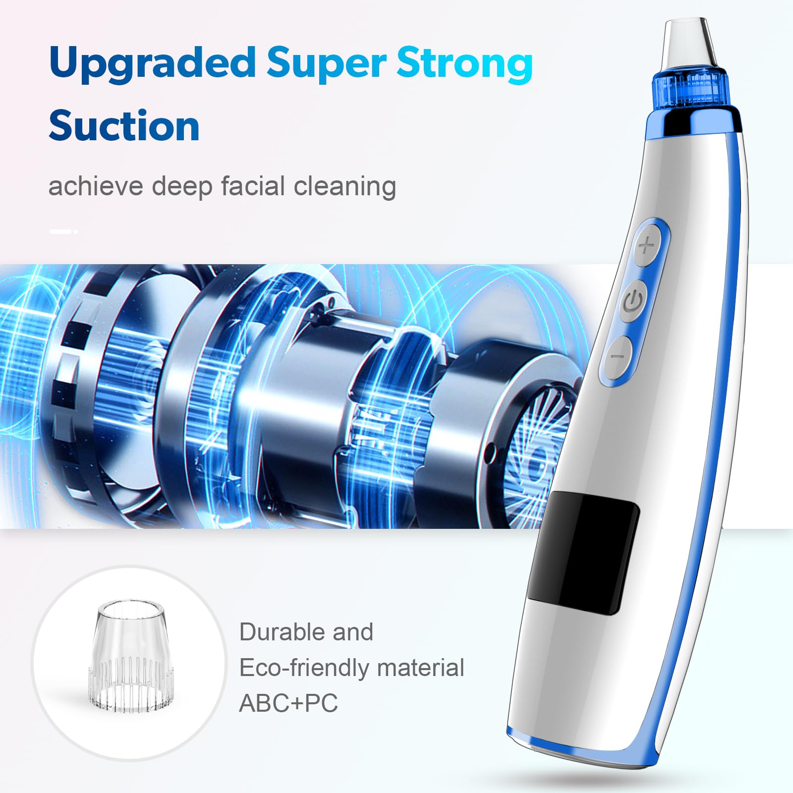 Blackhead Remover Pore Vacuum Upgraded Facial Pore Cleaner Electric Comedone Whitehead Extractor Tool-5 Suction Power,5 Probes,U