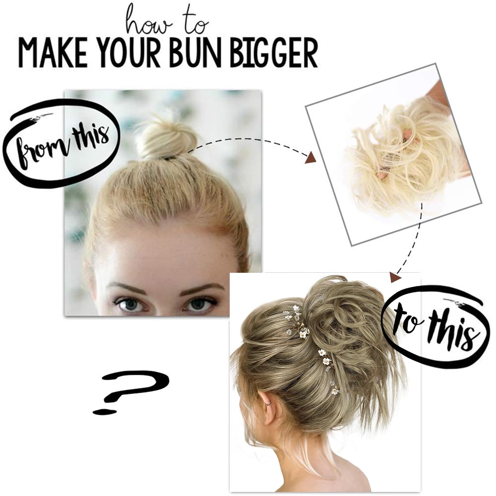Lativ Messy Bun Hair Piece Curly Wavy Scrunchies Synthetic Fiber Chignon Hair Extensions Thick Updo Hairpieces For Women And Gir