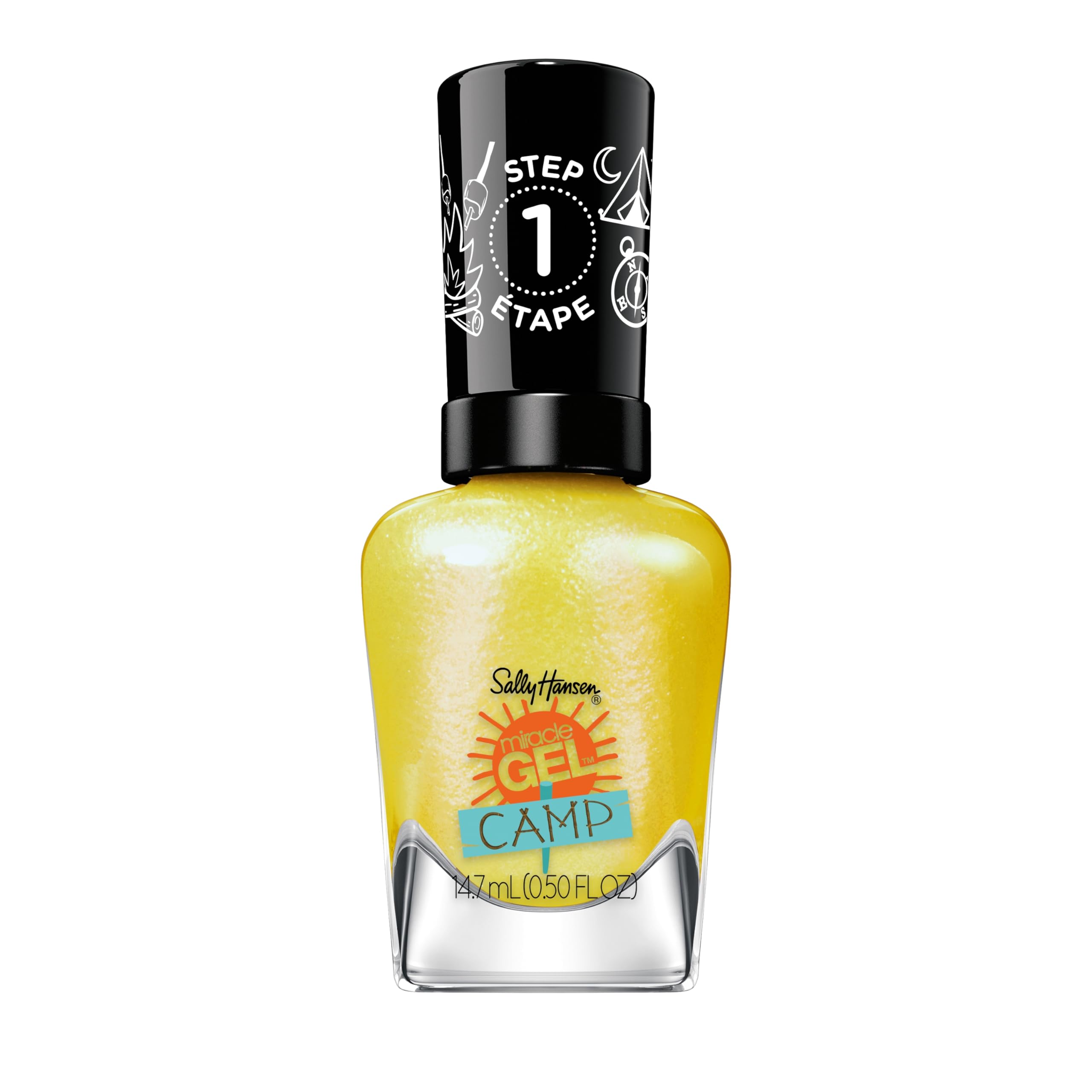 Sally Hansen Miracle Gel, Summer Camp Catching Fireflies, Long Lasting, Gel-Like Formula, No UV Lamp Needed, Yellow Nail Polish