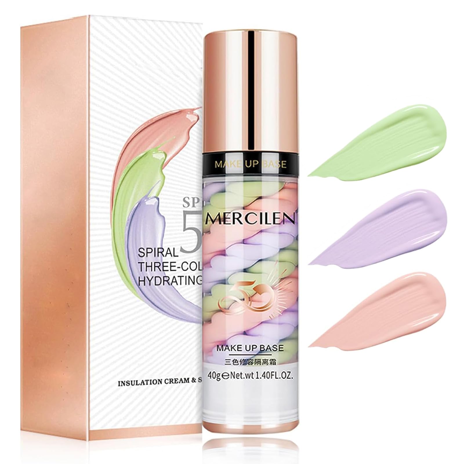 Color Correcting Primer, Tinted Sunscreen for Face, 3 In 1 One Step Color Corrector, Sweatproof and Oil Control Brightening, Fou