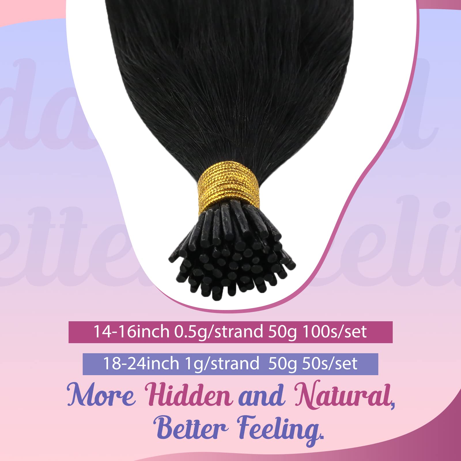 Sunny I Tip Hair Extensions Black I Tips Hair Extensions Human Hair Straight Hair Extensions I Tips 50g/100Strands I Tip Human H
