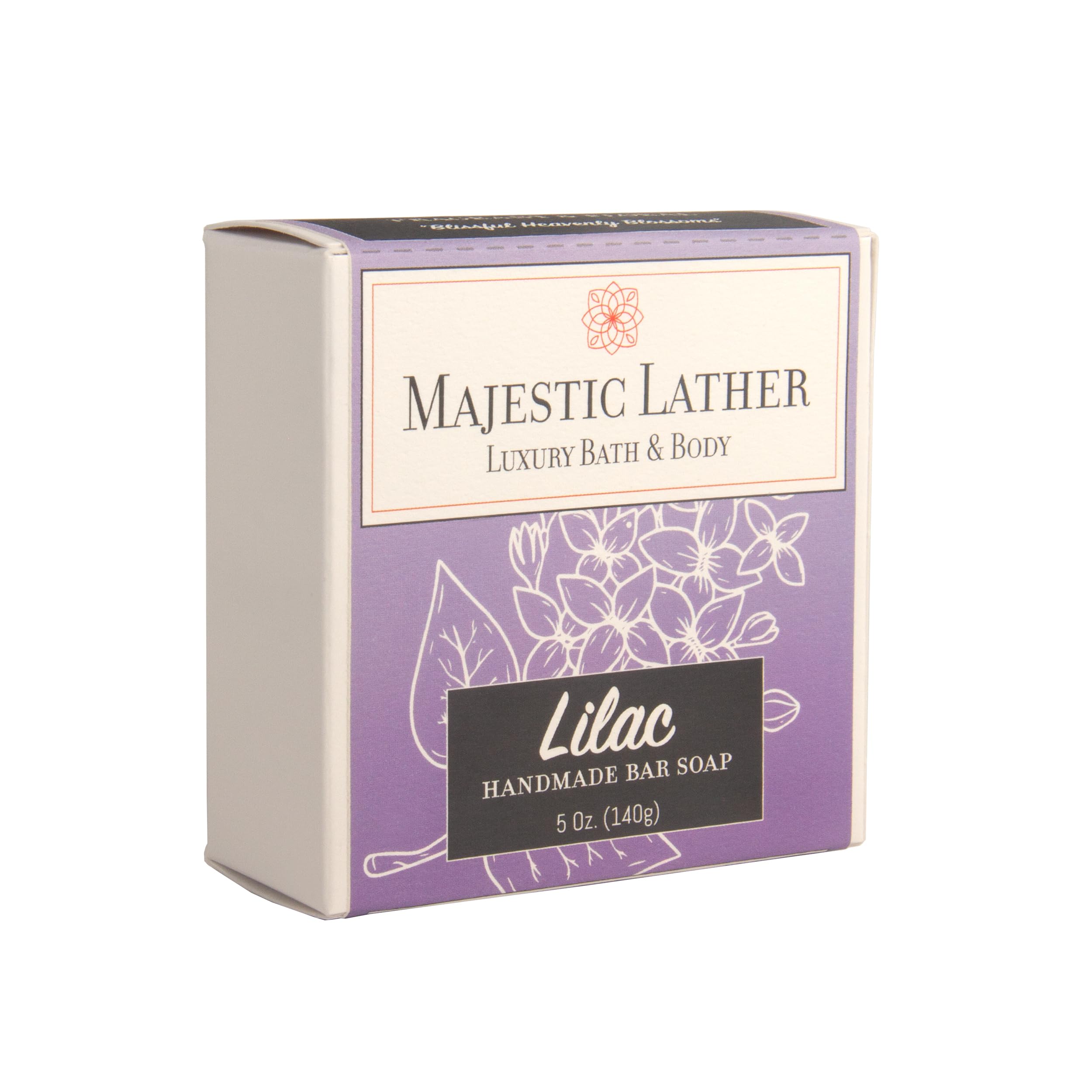Majestic Lather Lilac Luxury Floral Bar Soap For Face & Body. Moisturizing & Nourishing. For All Skin Types. Made In The Usa. 5.