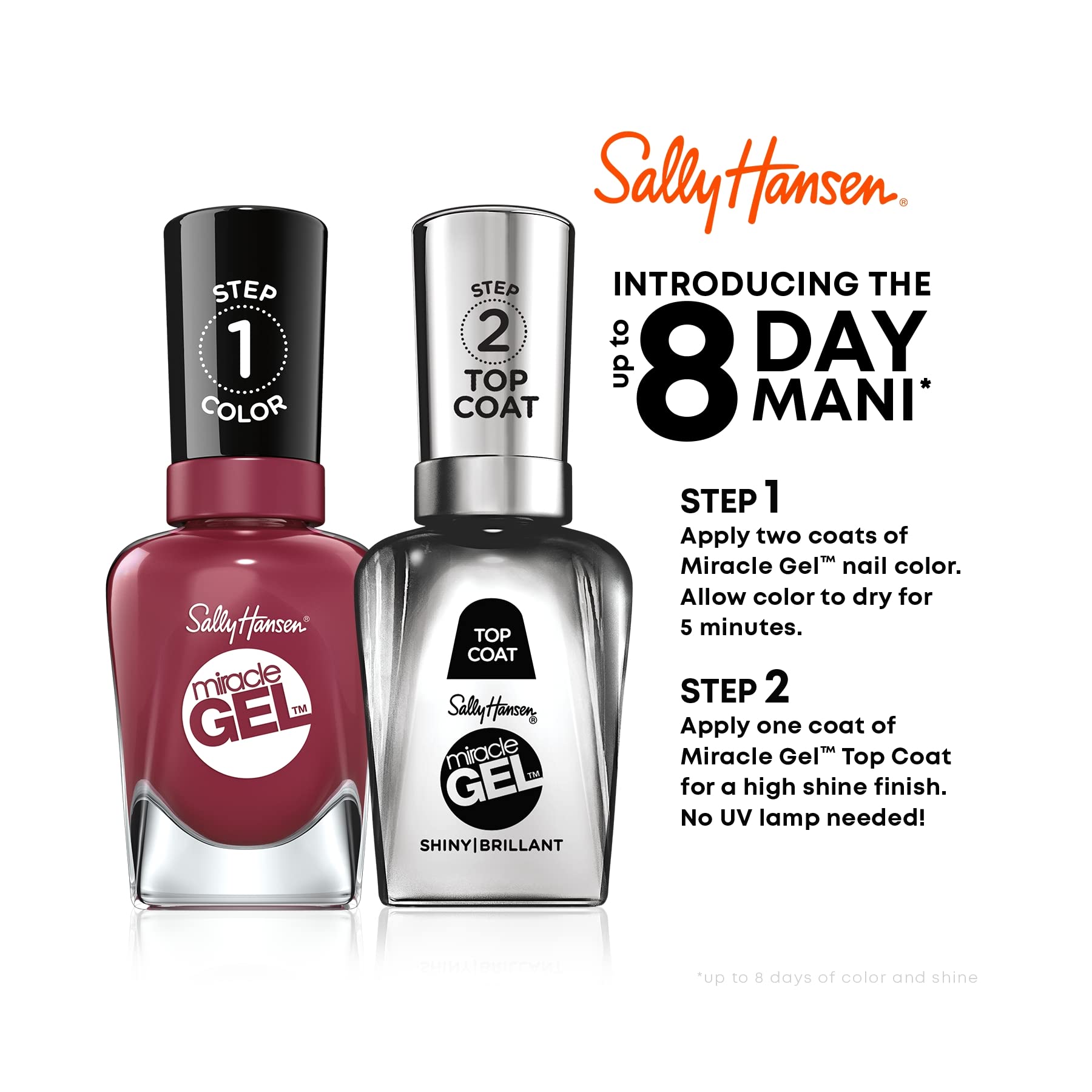 Sally Hansen Miracle Gel Nail Polish, Knowledge Is Flower, 0.5 Fl Oz