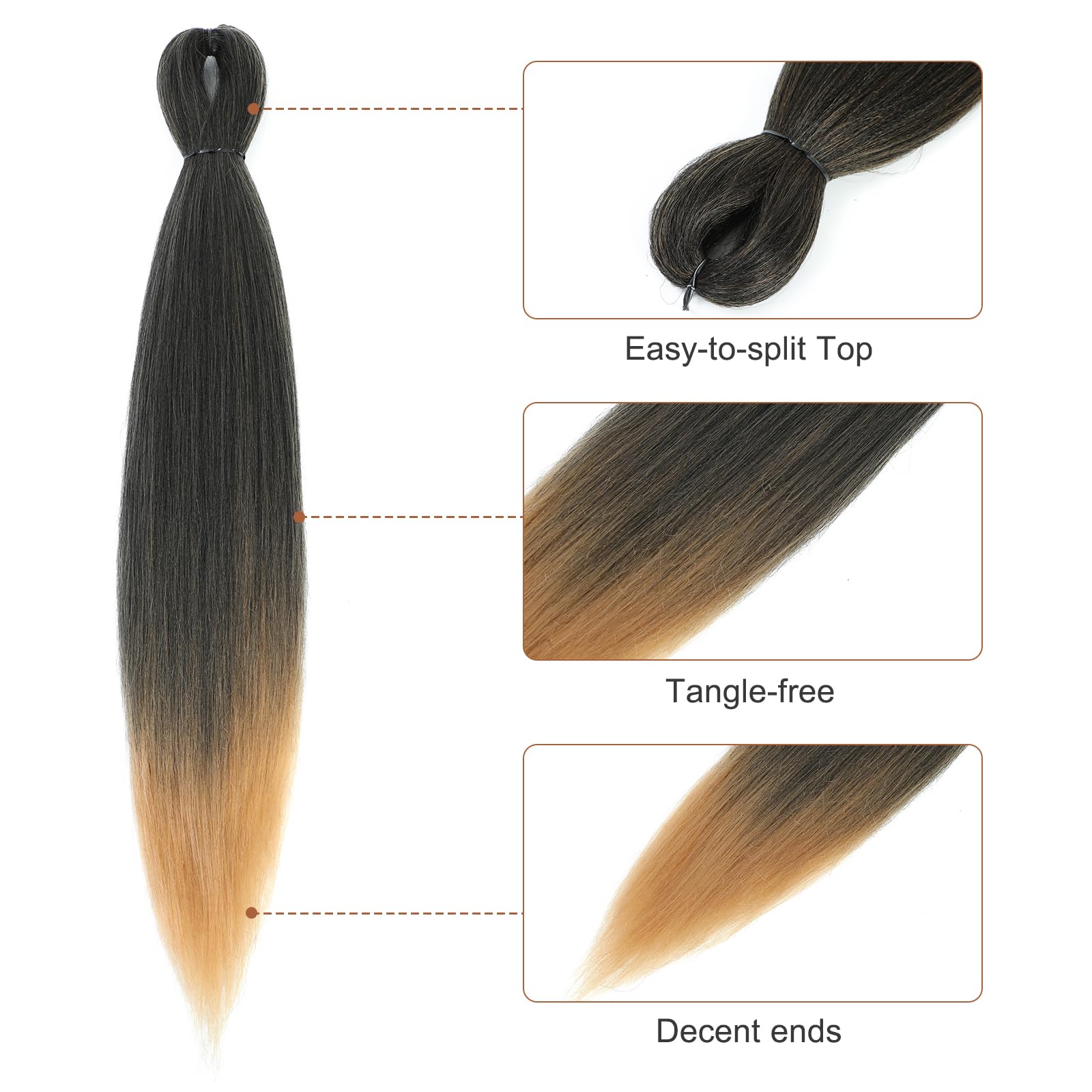 Difunee Pre-Stretched Braiding Hair - 16 Inch 8 Packs Ombre Blonde Short Braiding Hair For Twist Or Box Braids, Yaki Texture Hot